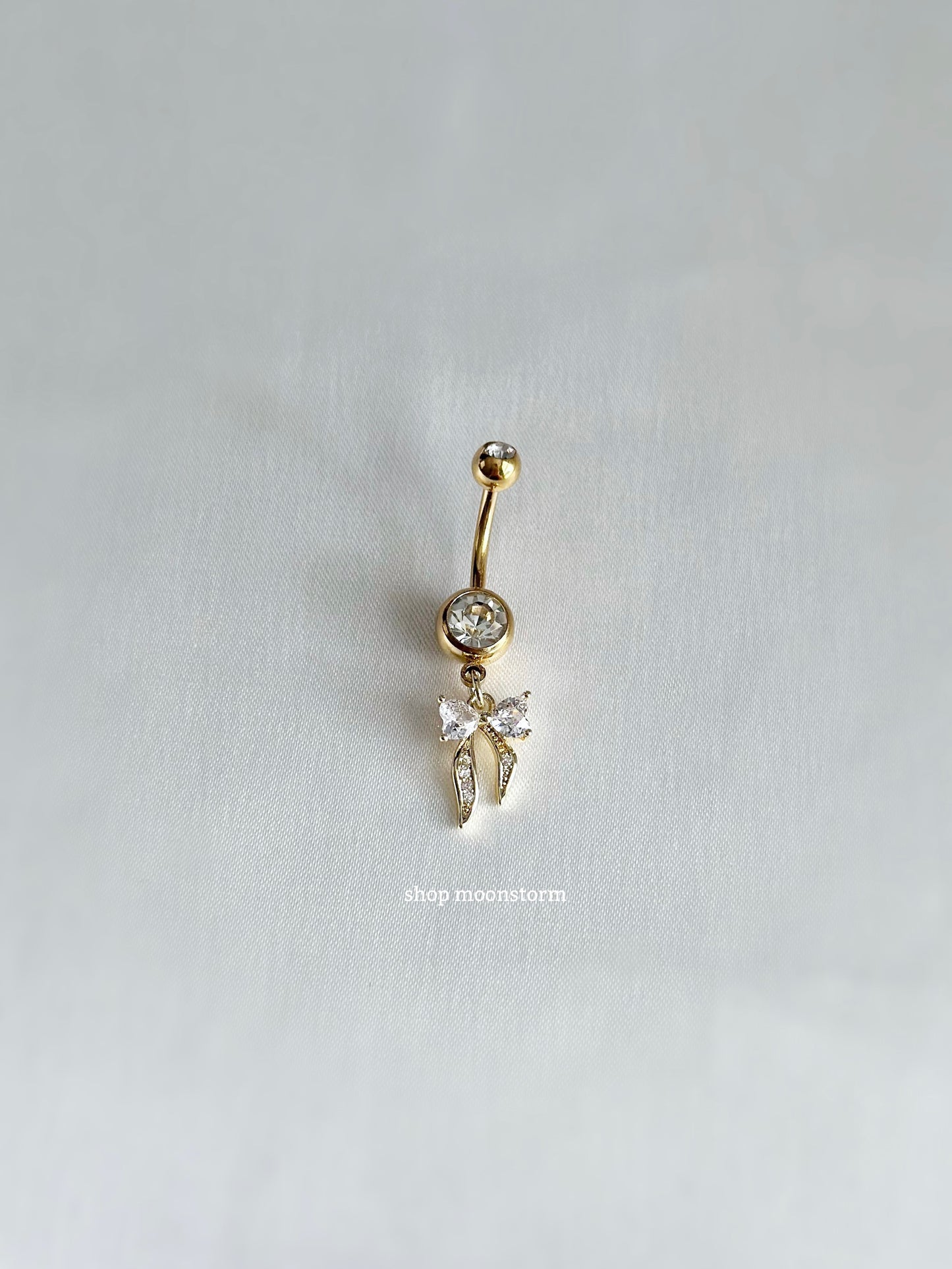 Gold Darling Ribbon Bow Belly Ring
