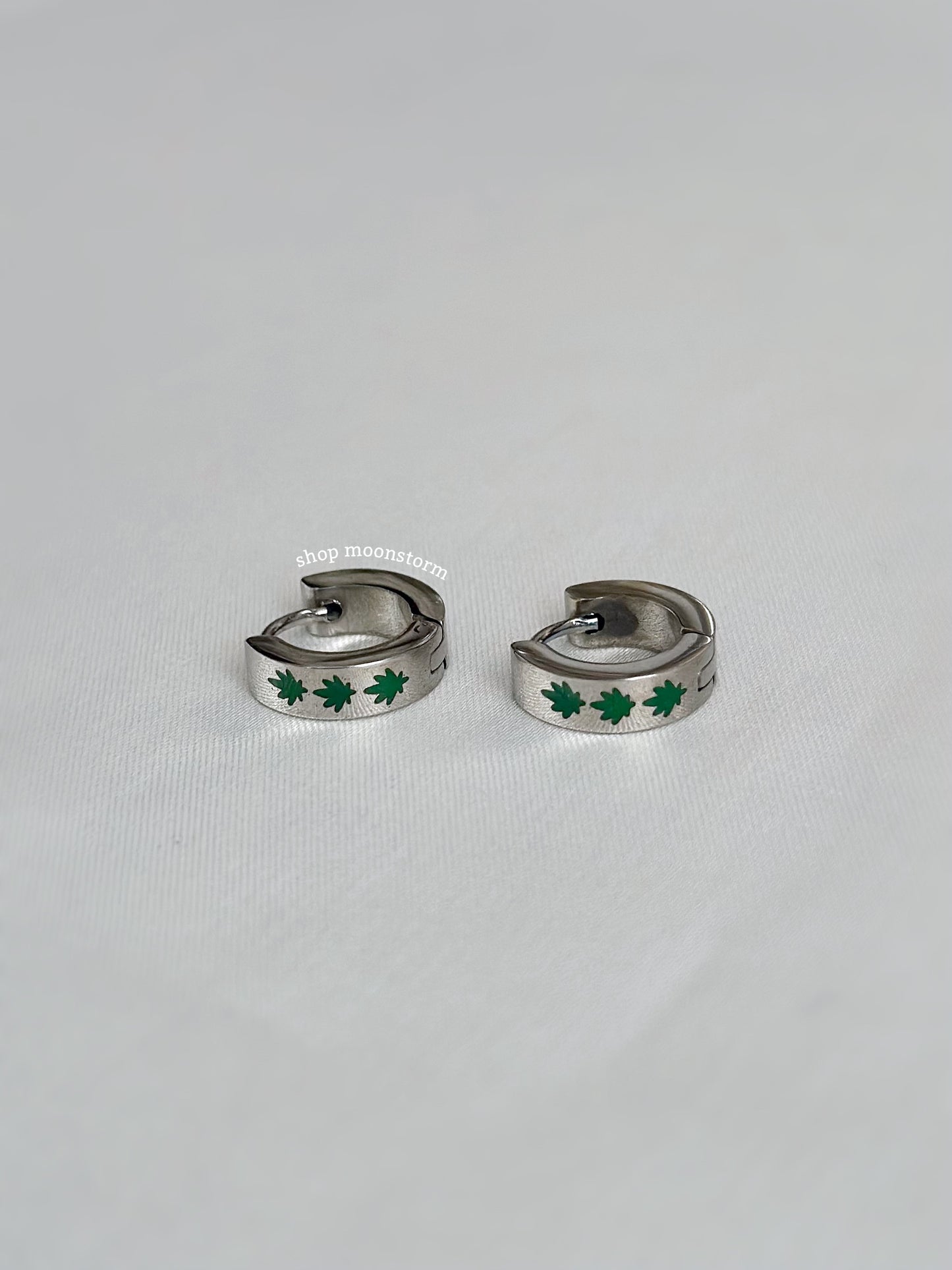 Blazed Leaf Hoop Earrings