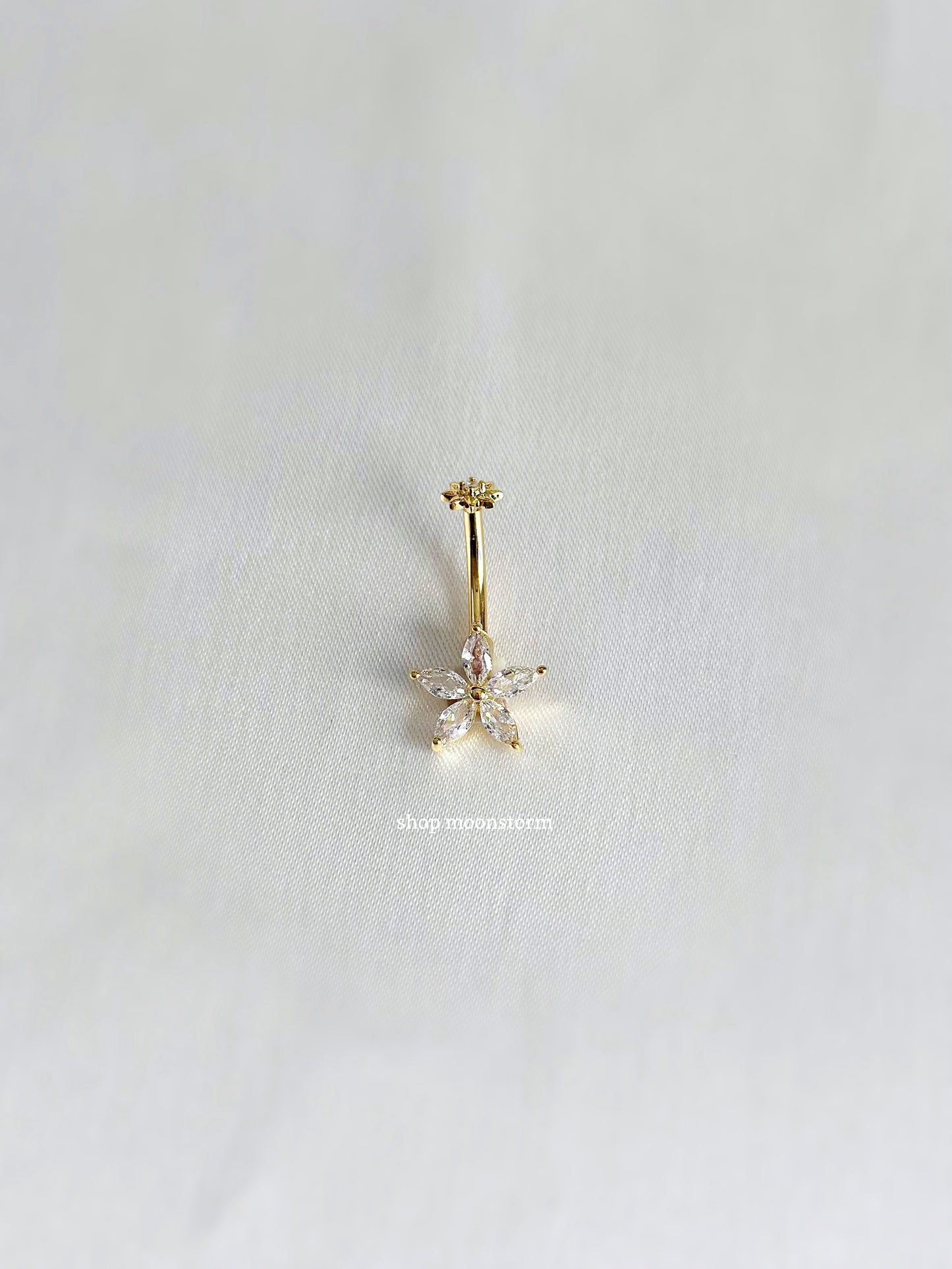 Gold Flower Belly Ring
