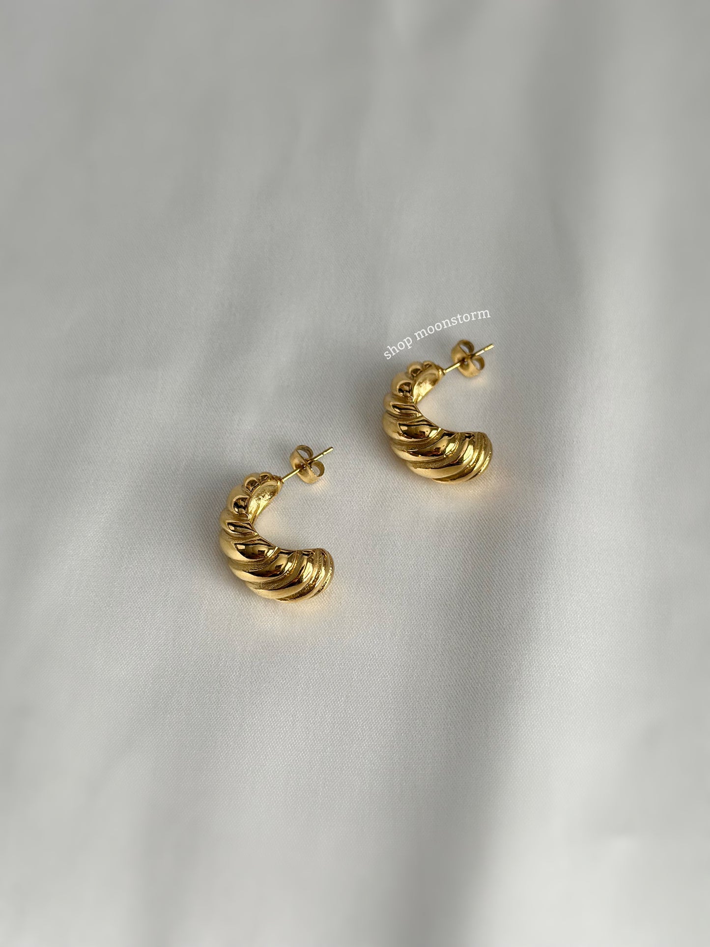 Gold Croissant Earrings