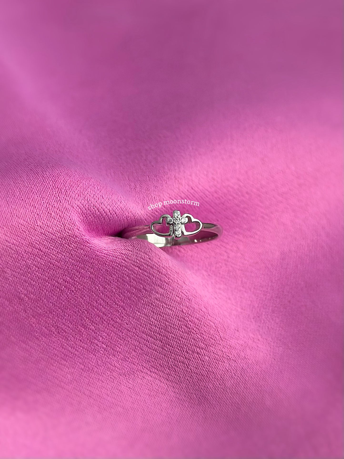 Cross & Hearts Ring