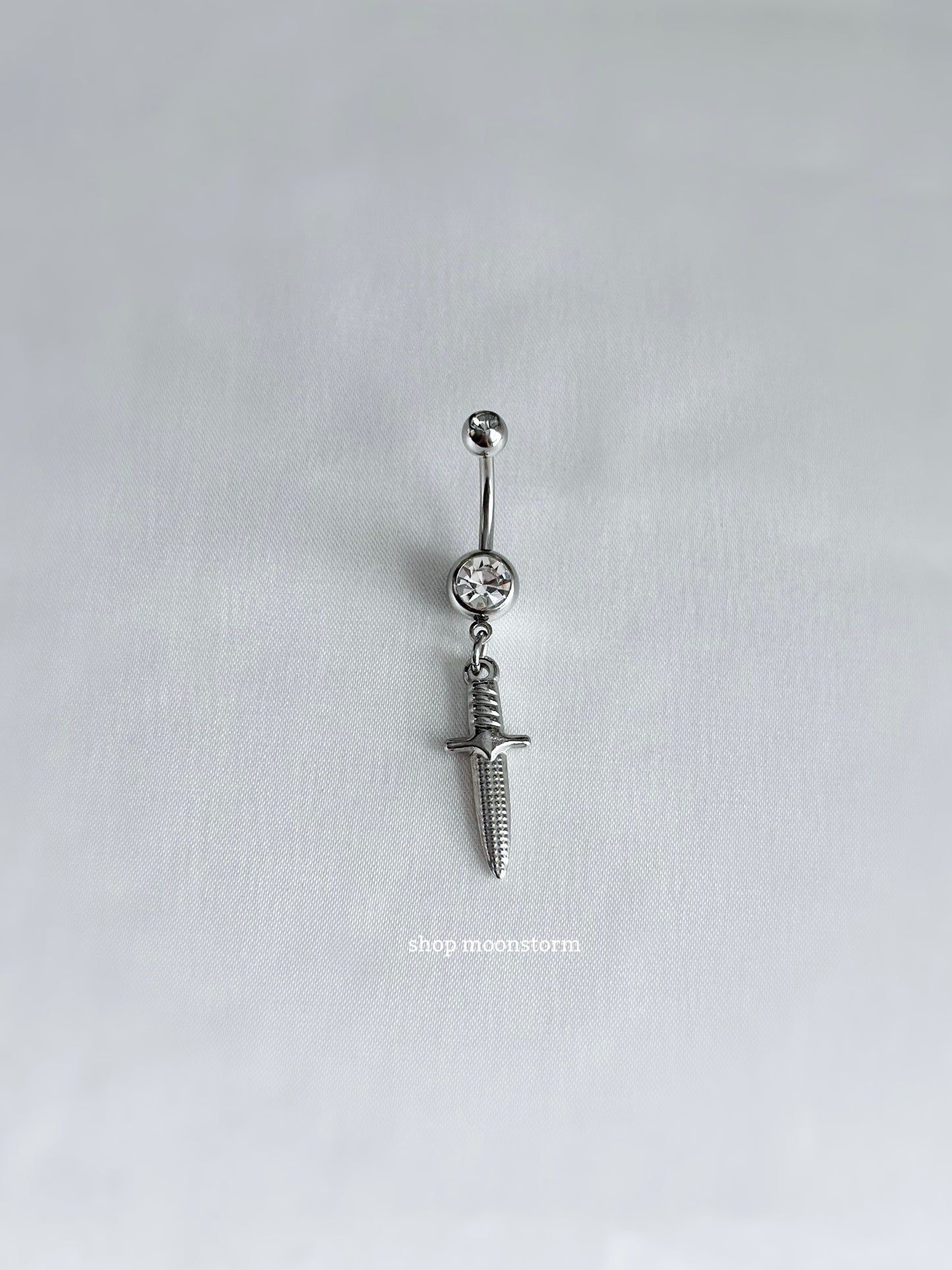 Silver Dagger Belly Ring