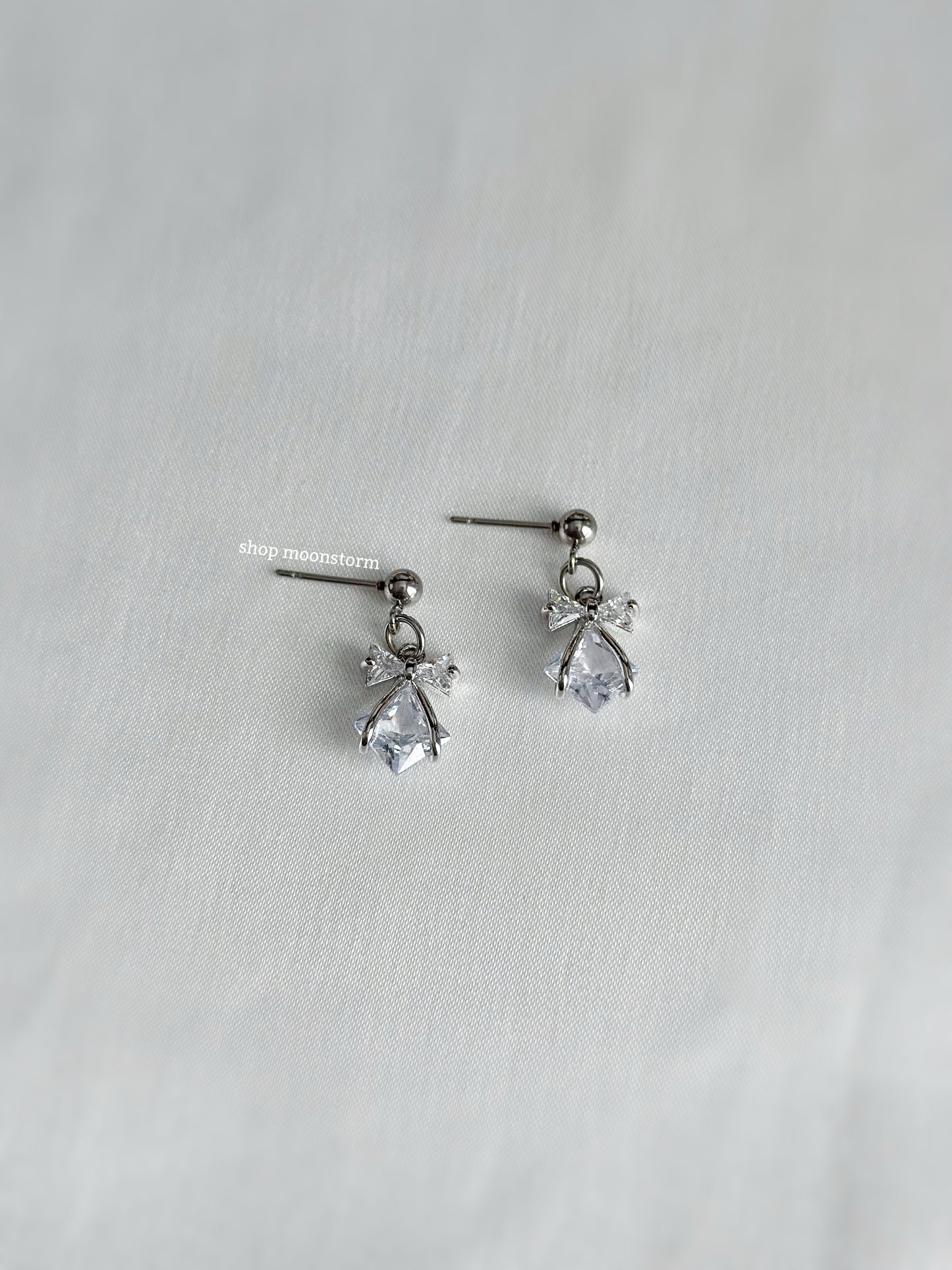 Crystal Bow Stud Earrings II