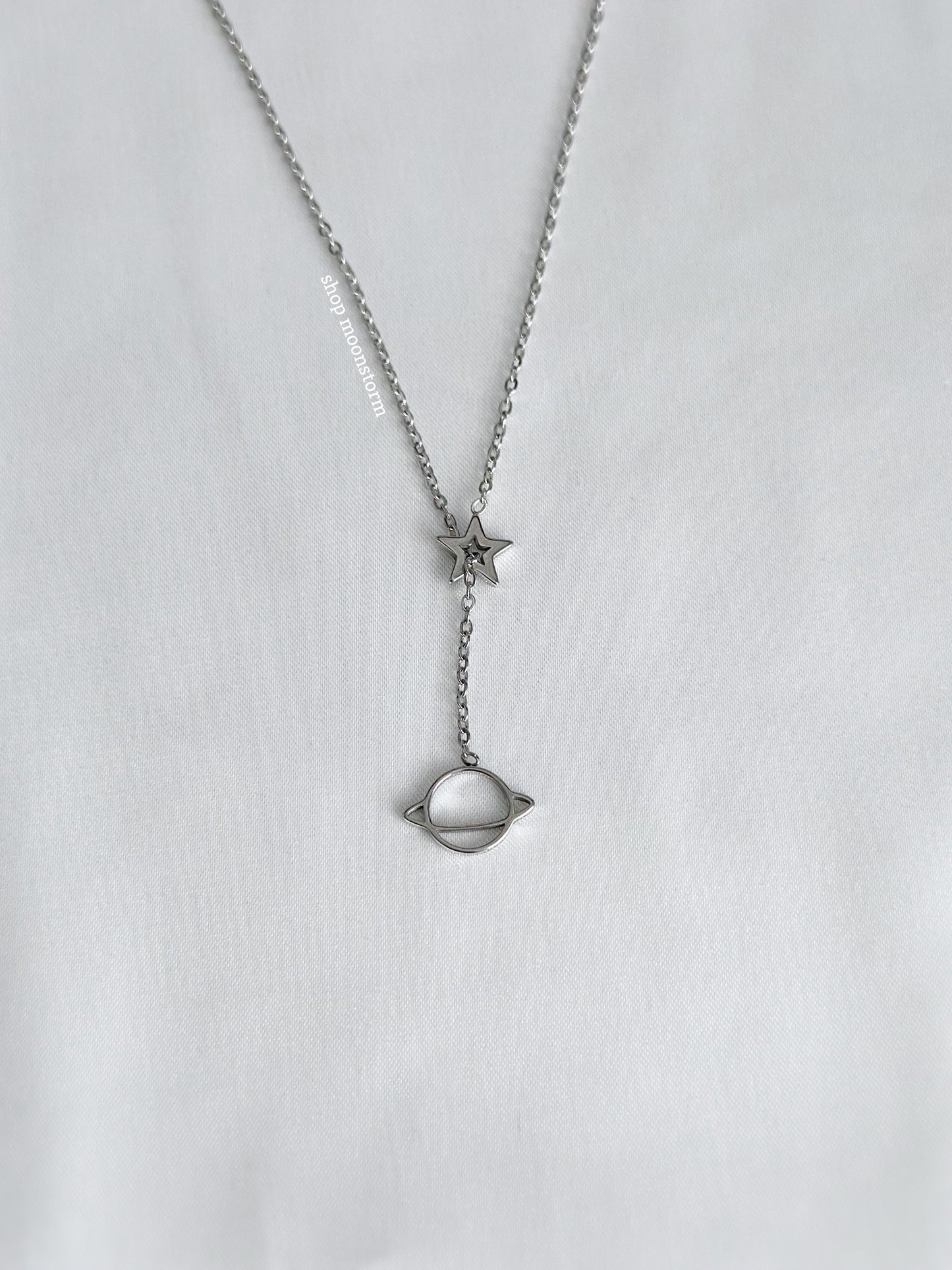 Star & Planet Drop Necklace