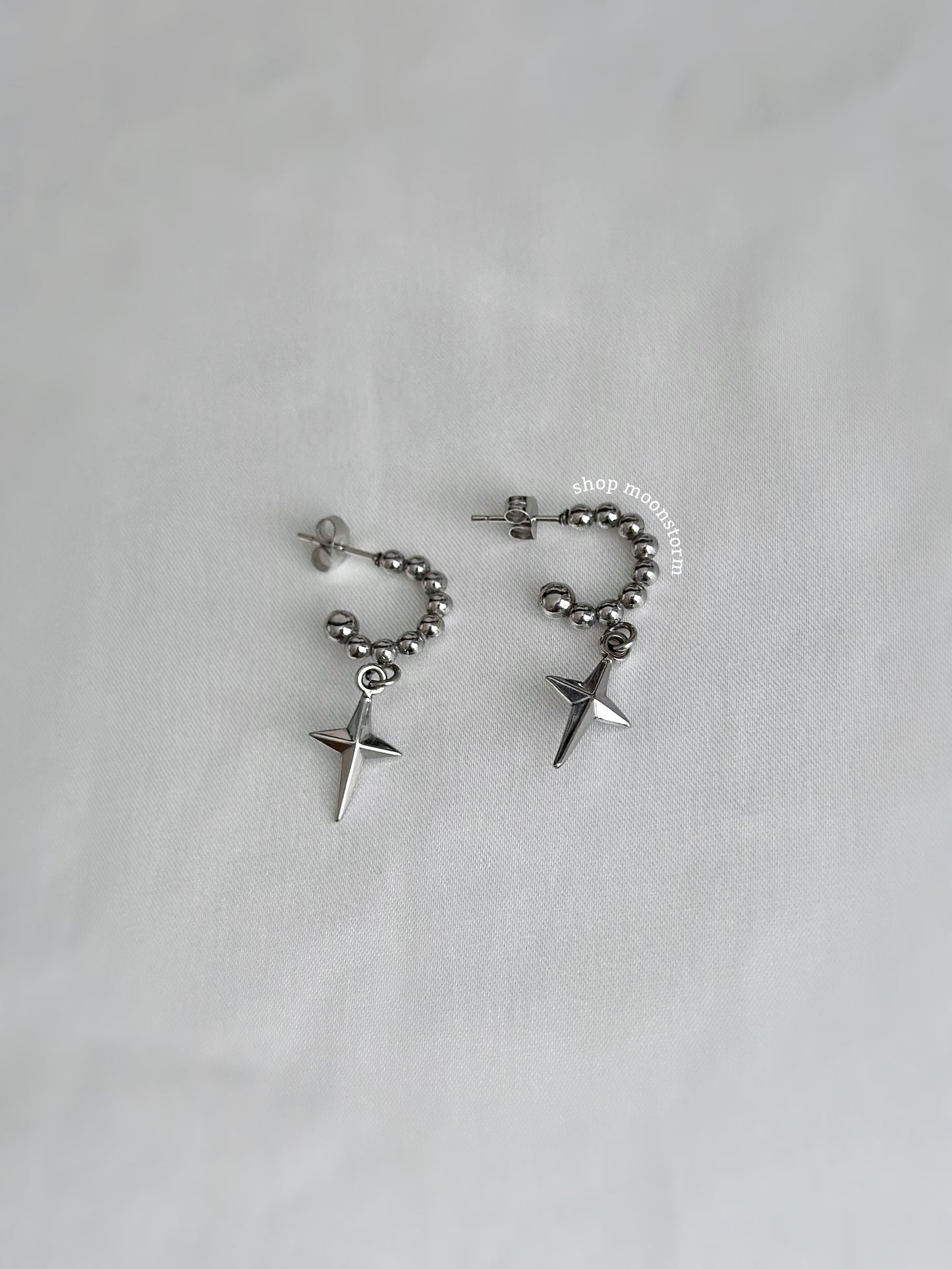 Star Dangle Hoop Earrings