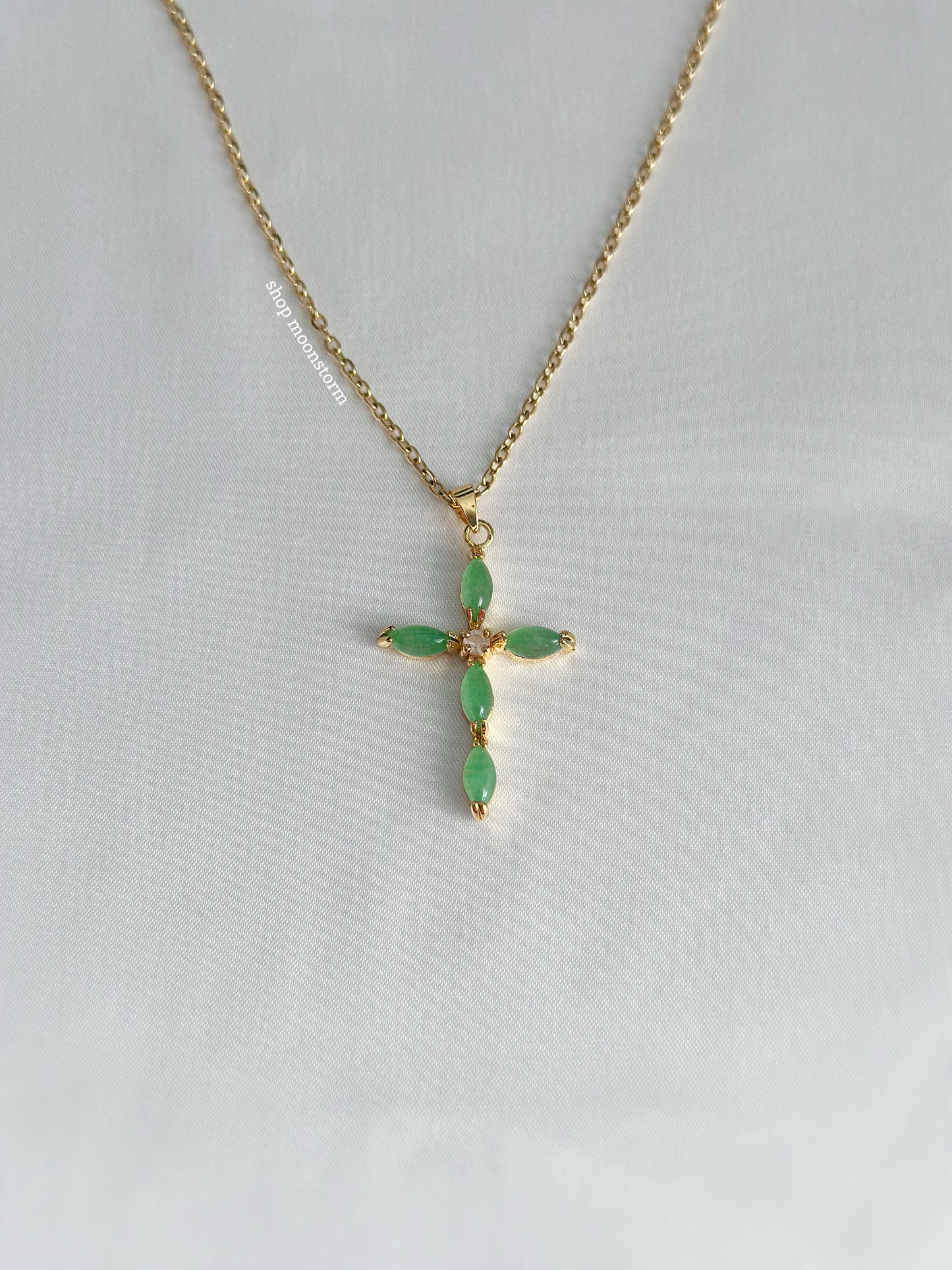 Jade Cross Necklace