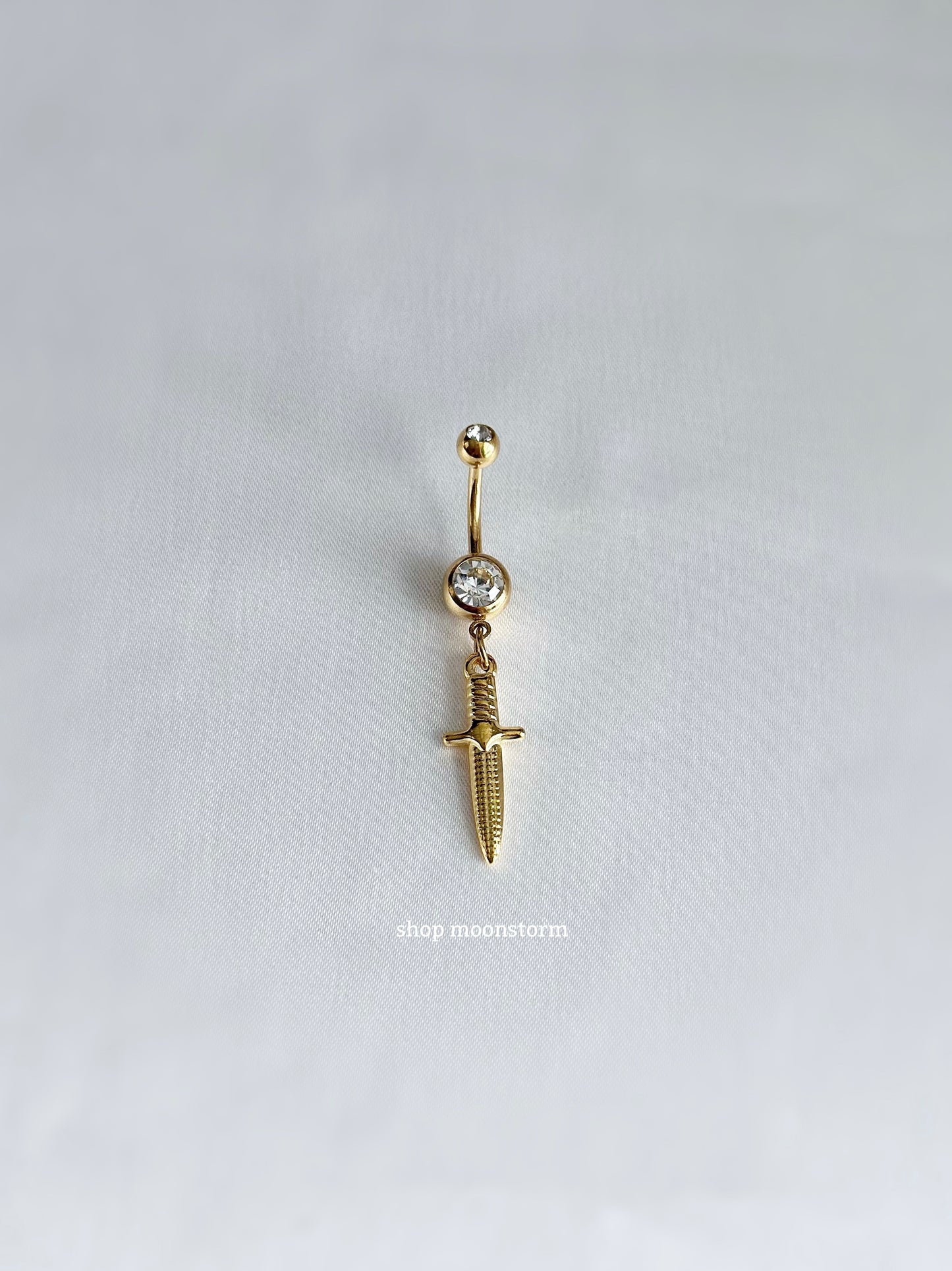 Gold Dagger Belly Ring