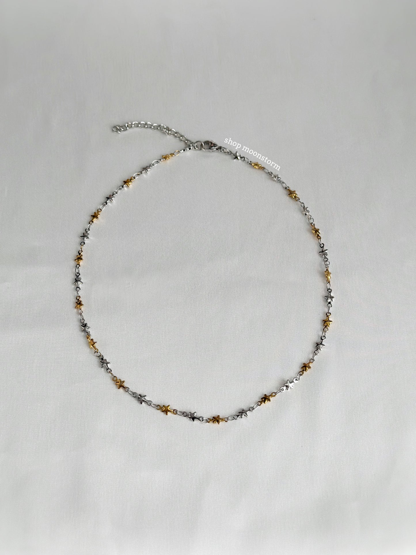 Silver & Gold Star Link Necklace