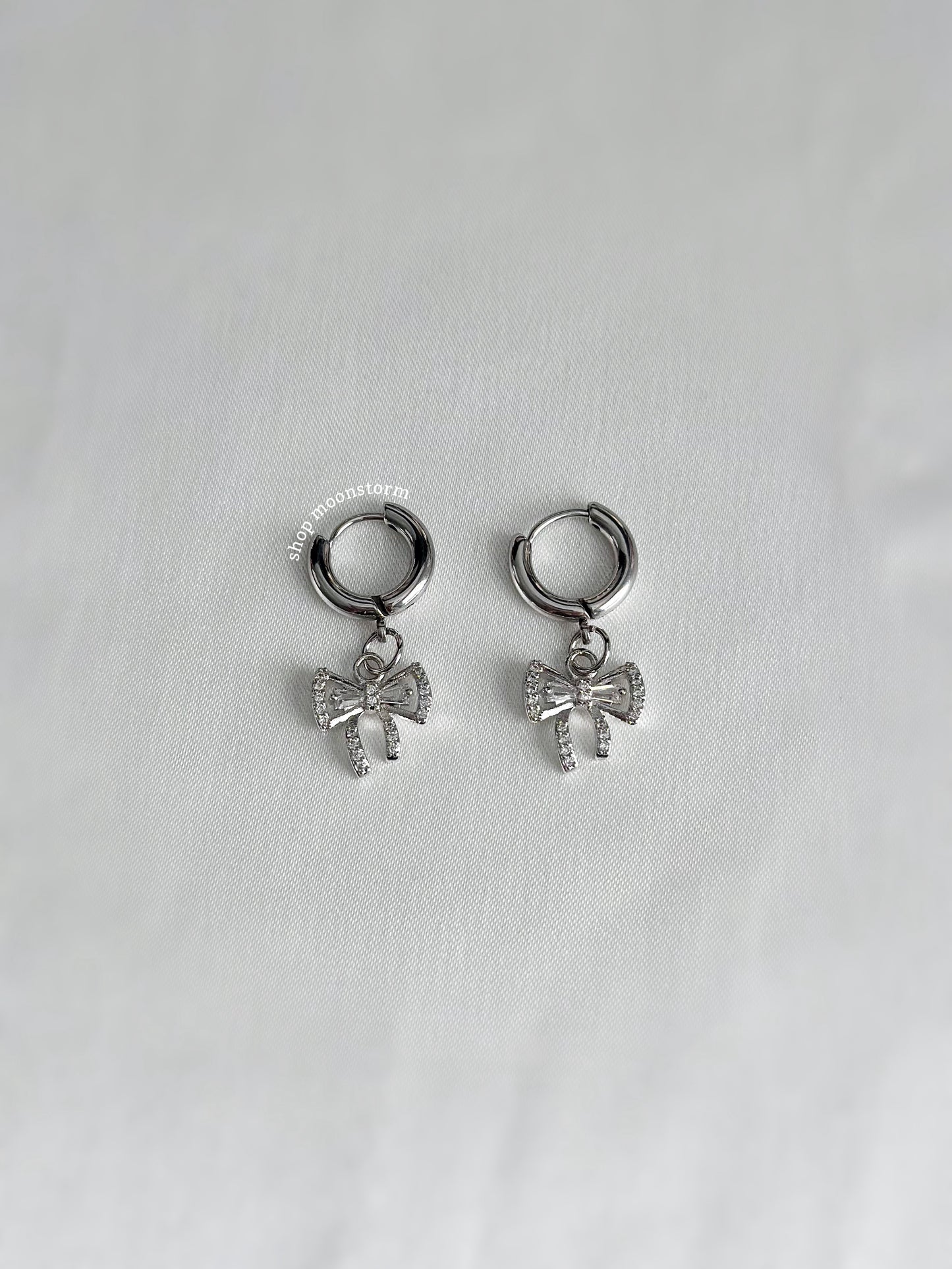 Flirty Ribbon Bow Hoop Earrings