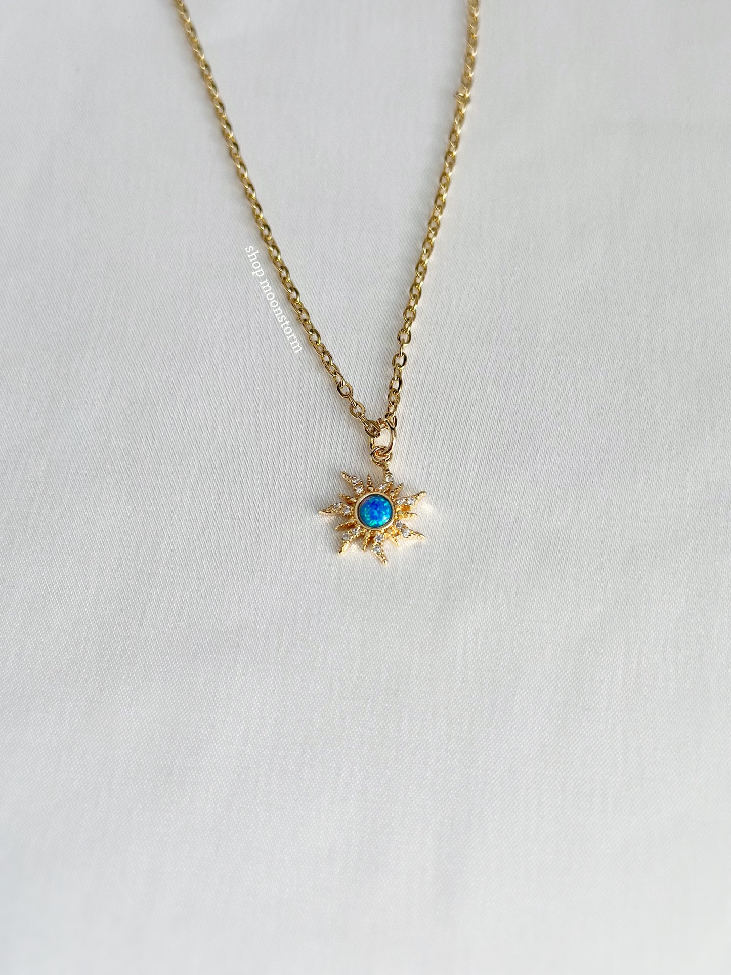 Afterglow Sun Necklace (Blue Version)