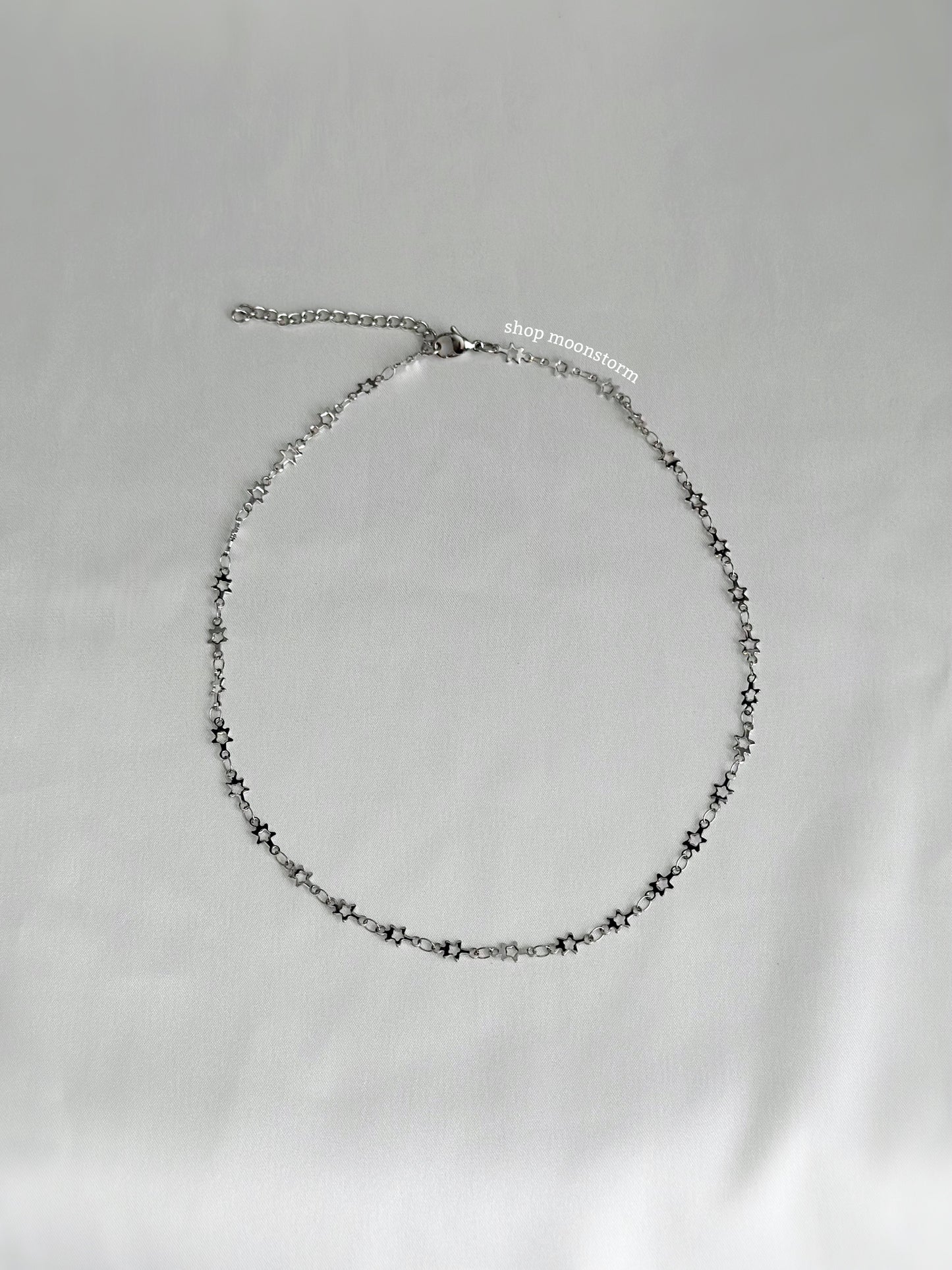 Silver Cutout Star Link Necklace