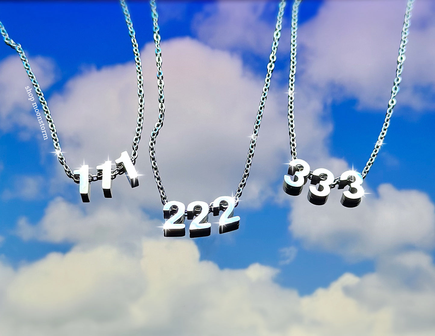 Silver Angel Number Necklace