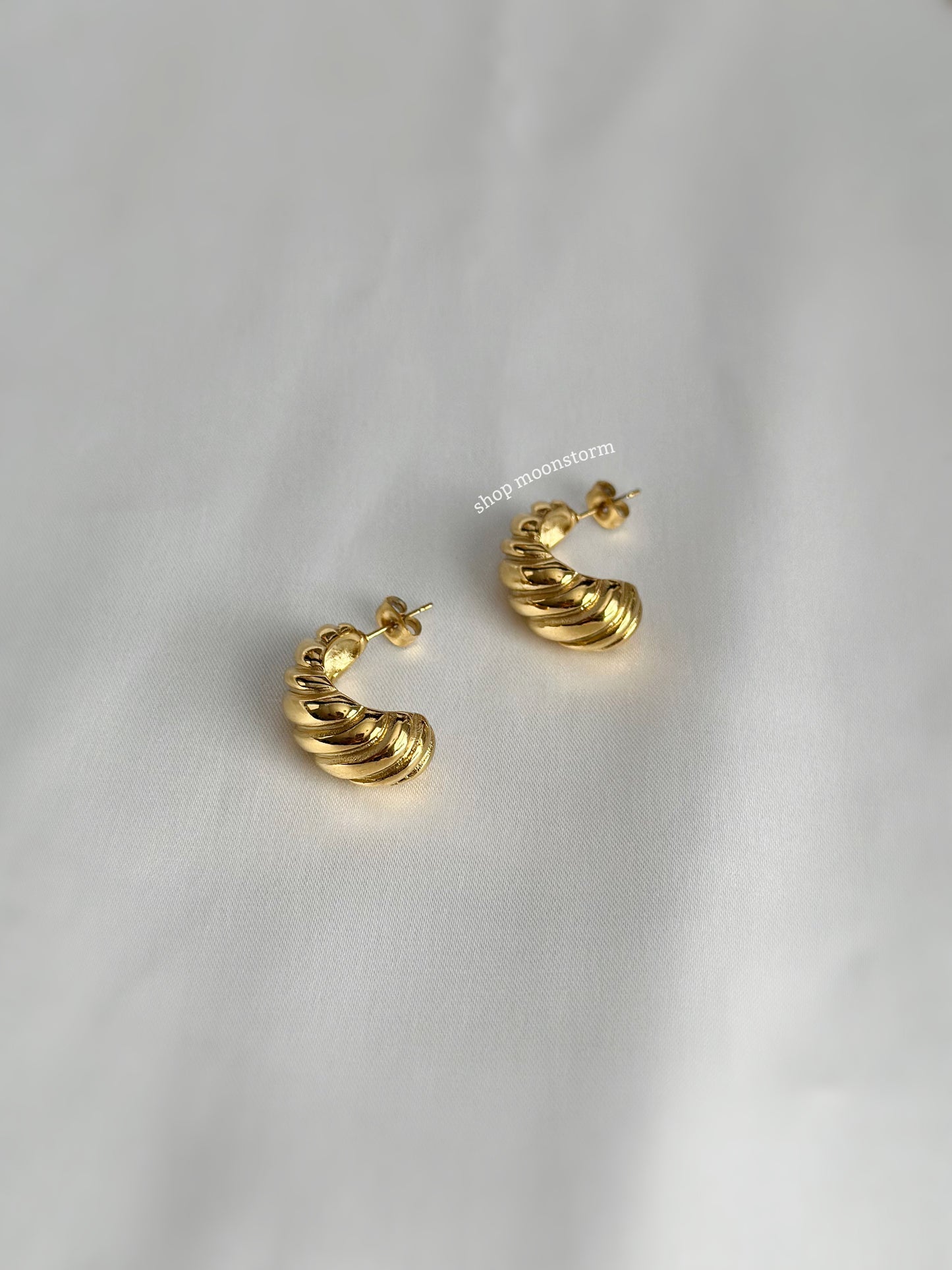 Gold Croissant Earrings