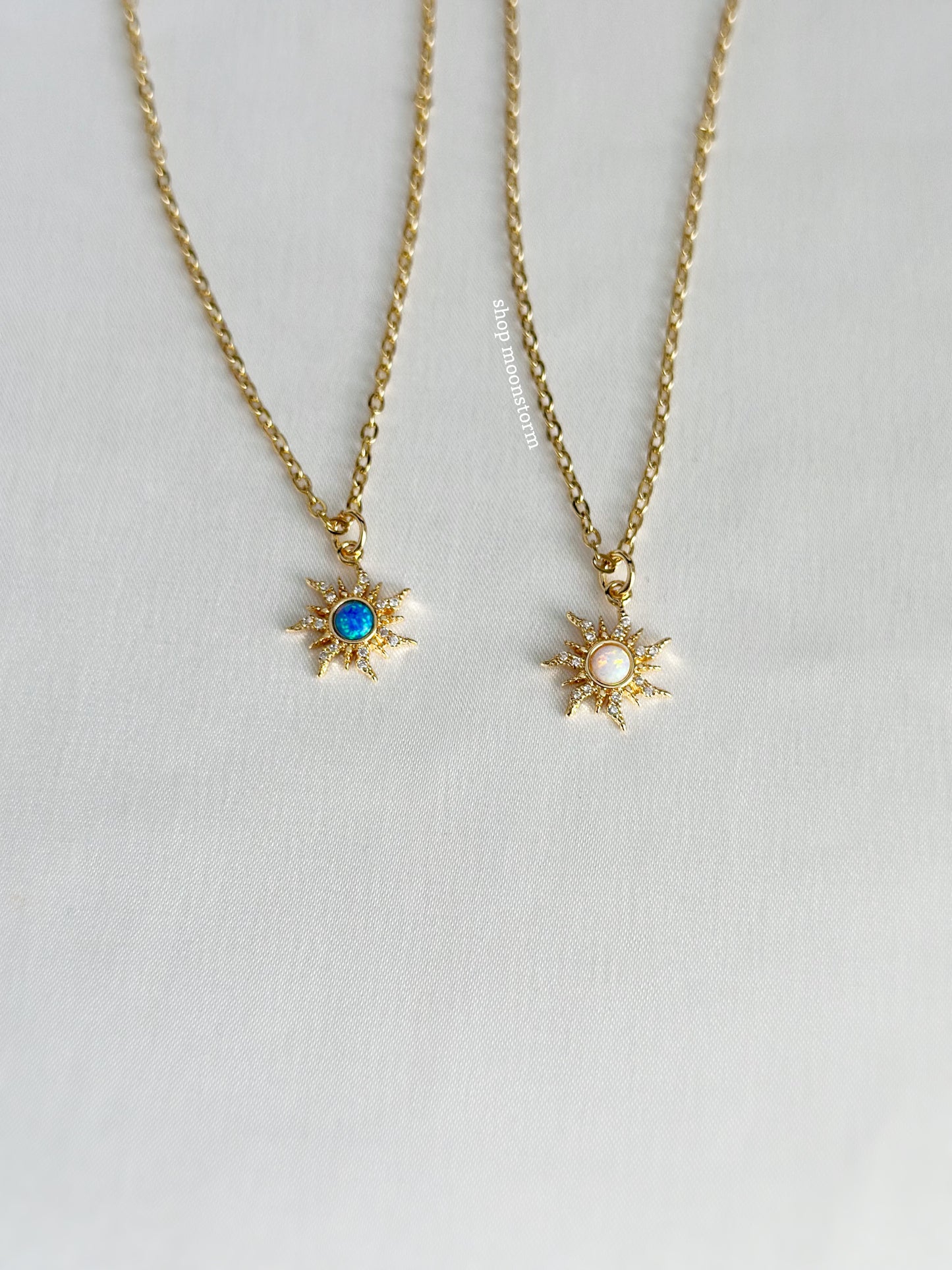 Afterglow Sun Necklace (Blue Version)