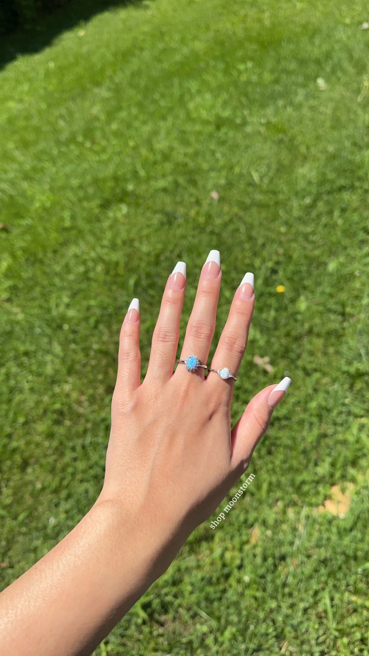 Iridescent Oval Opal Ring