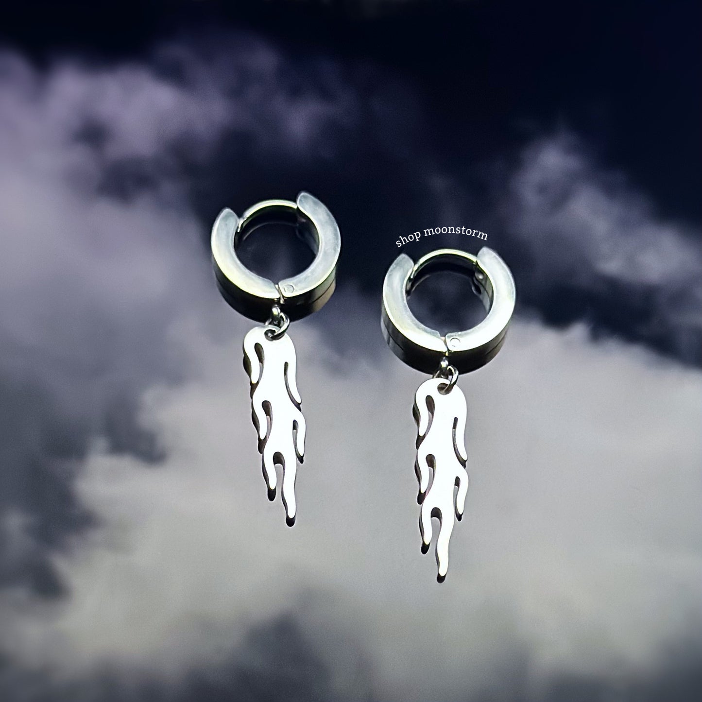Burning Flame Hoop Earrings