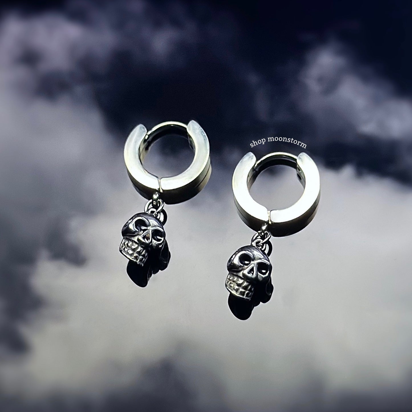 Skull Head Hoop Earrings