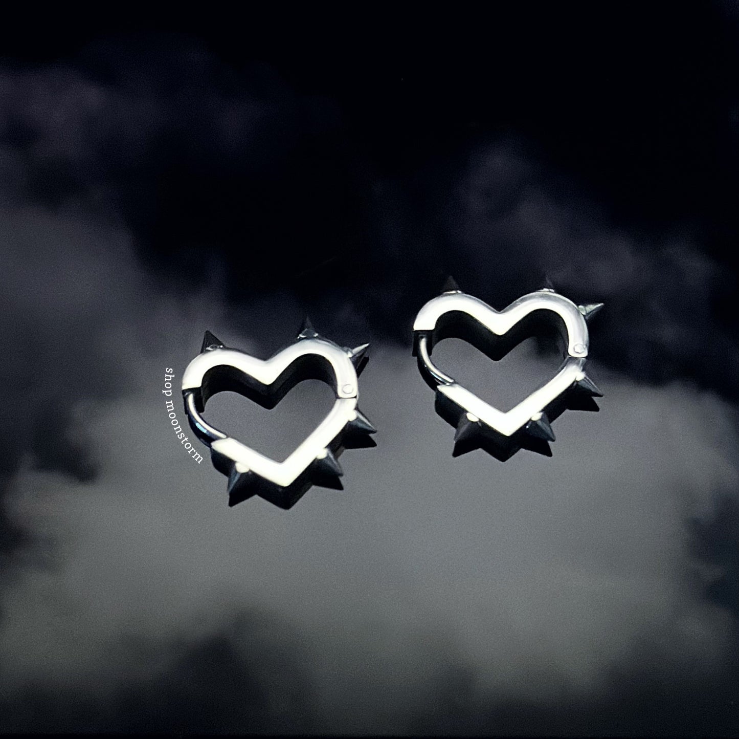Spike Heart Hoop Earrings