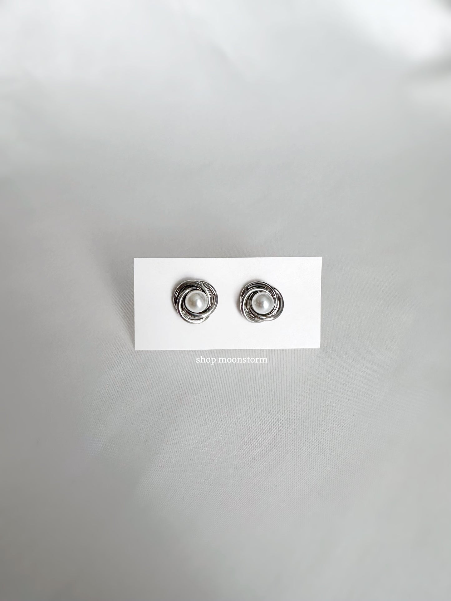 Pearl Swirl Stud Earrings