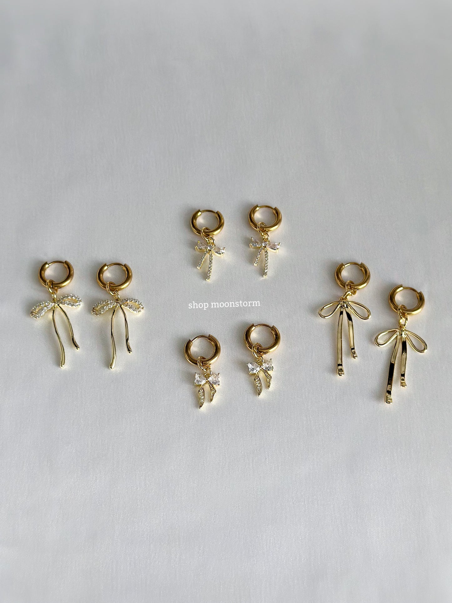 Darling Ribbon Bow Hoop Earrings