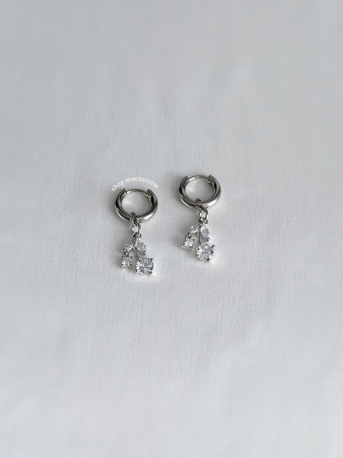 Icy Cherry Hoop Earrings