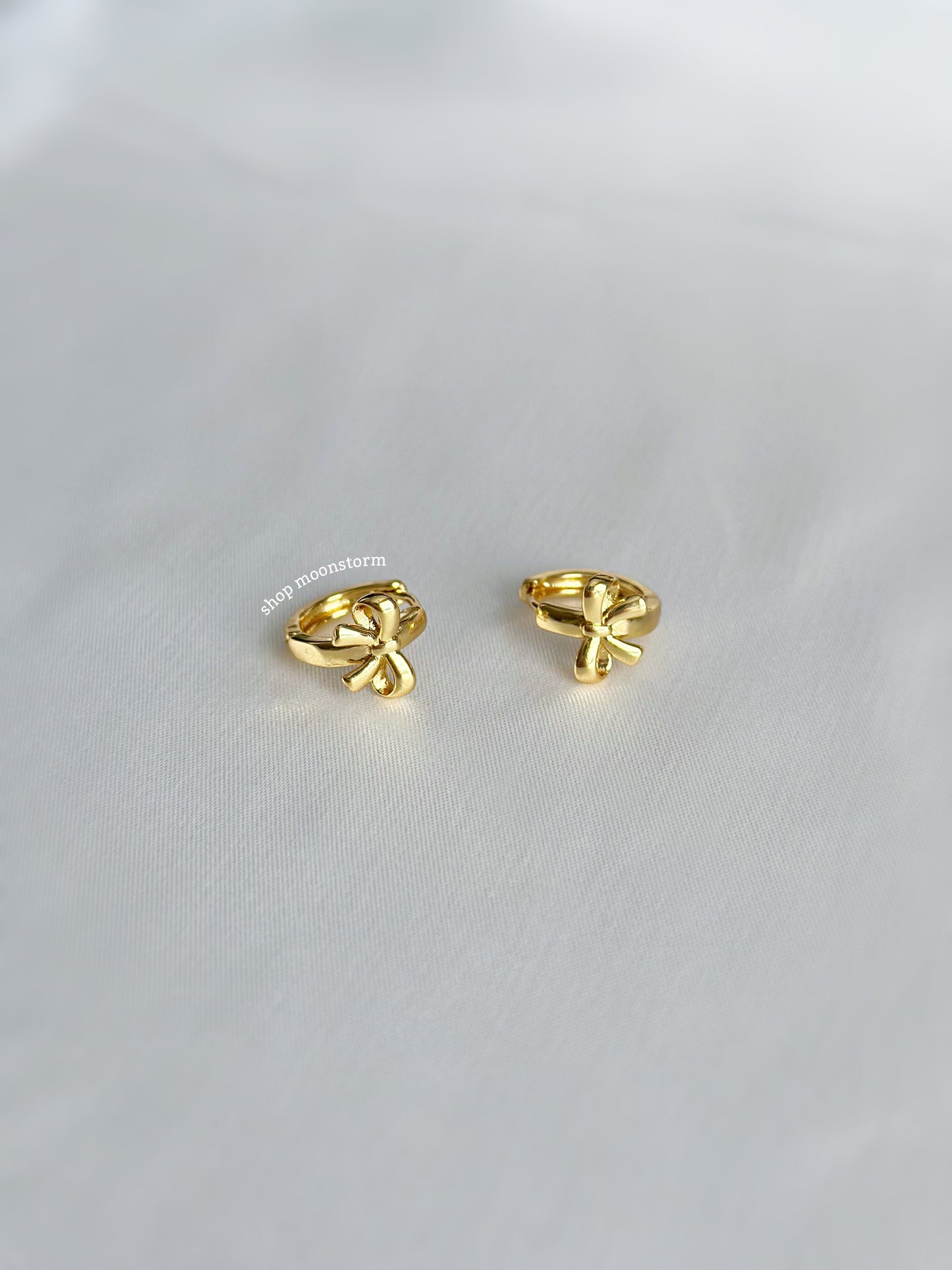 Lana Ribbon Bow Hoop Earrings