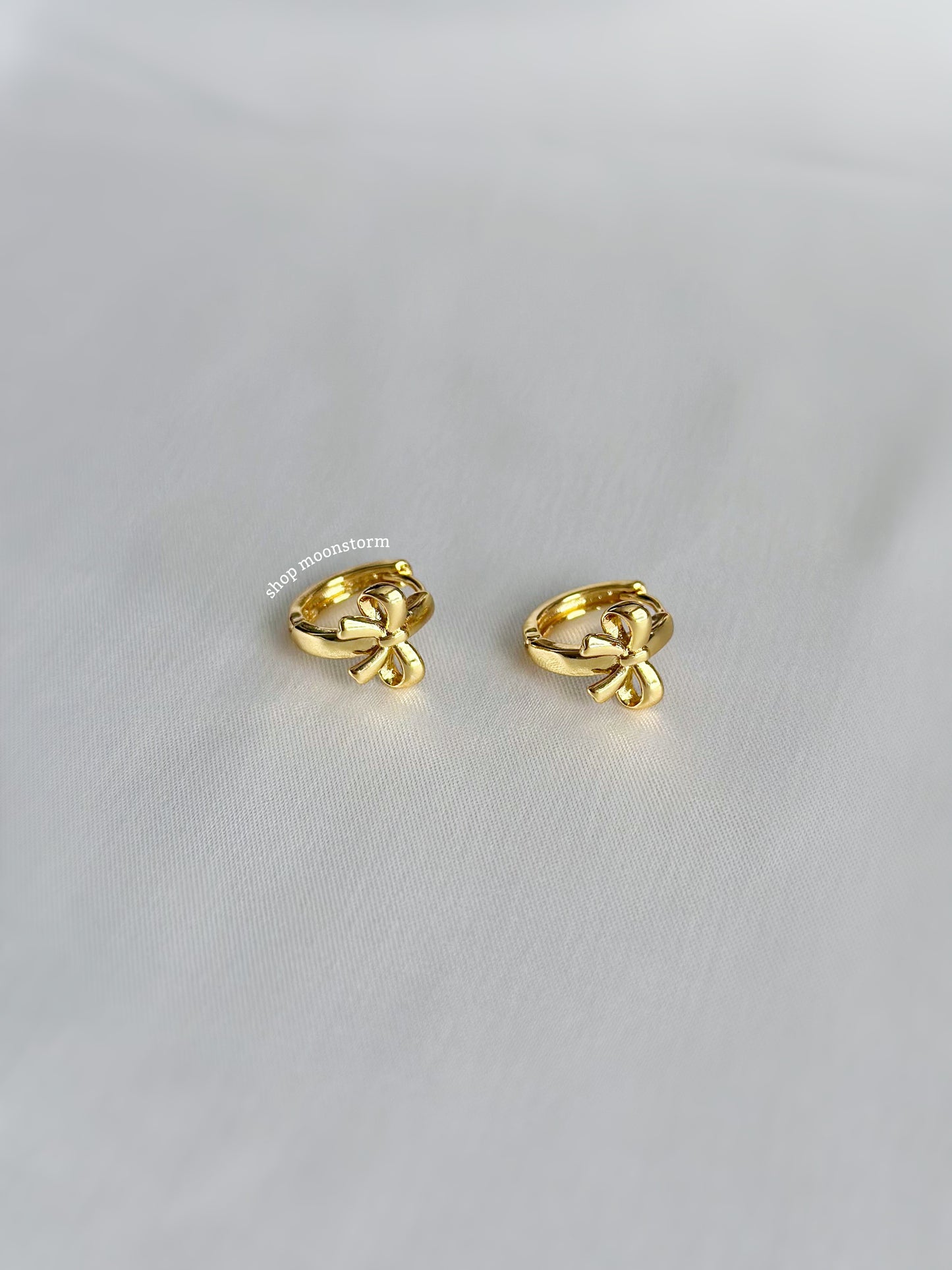 Lana Ribbon Bow Hoop Earrings