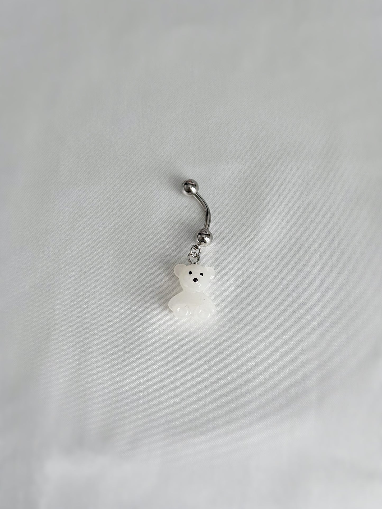 White Teddy Bear Belly Ring