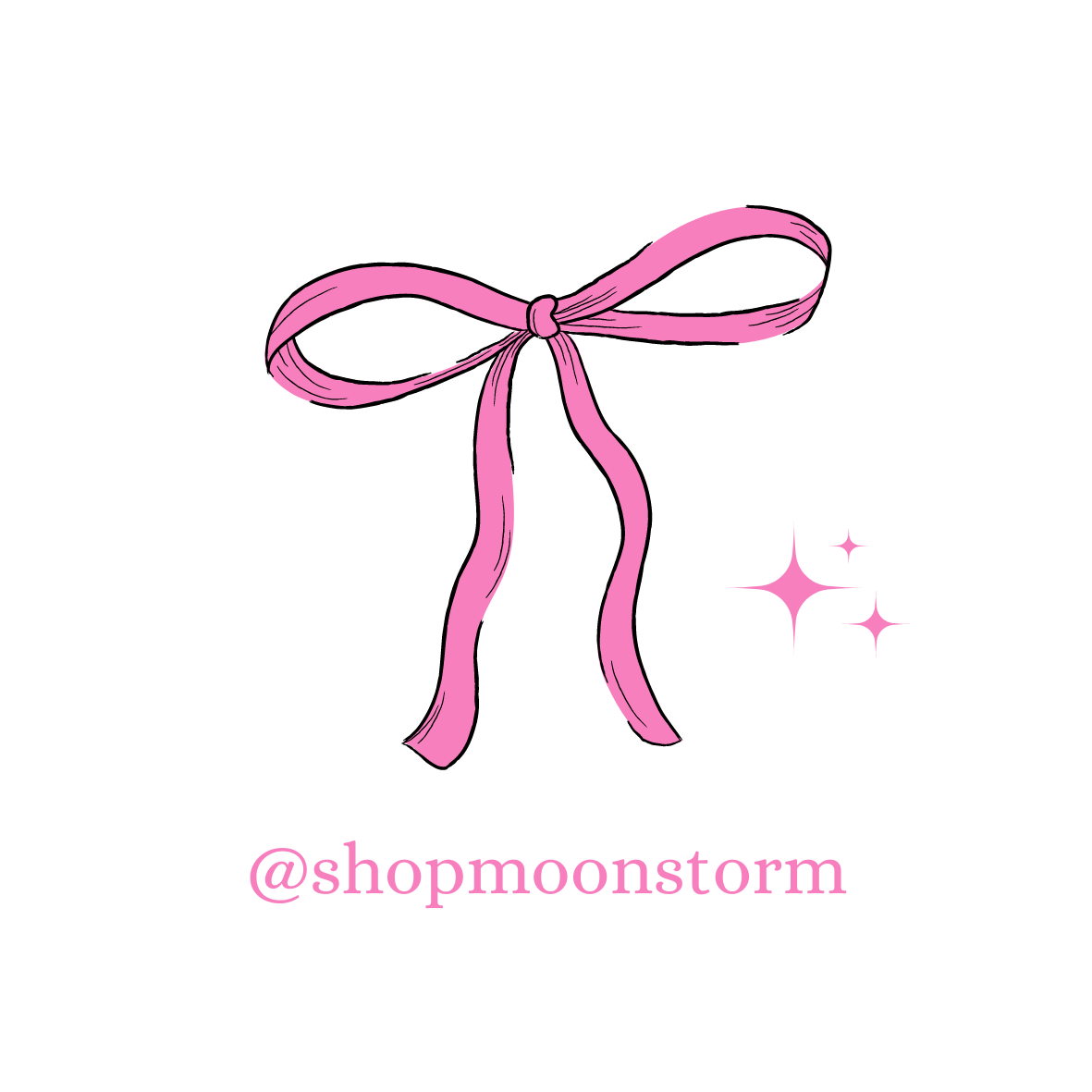 Pink Ribbon Bow Sticker – Shop Moonstorm