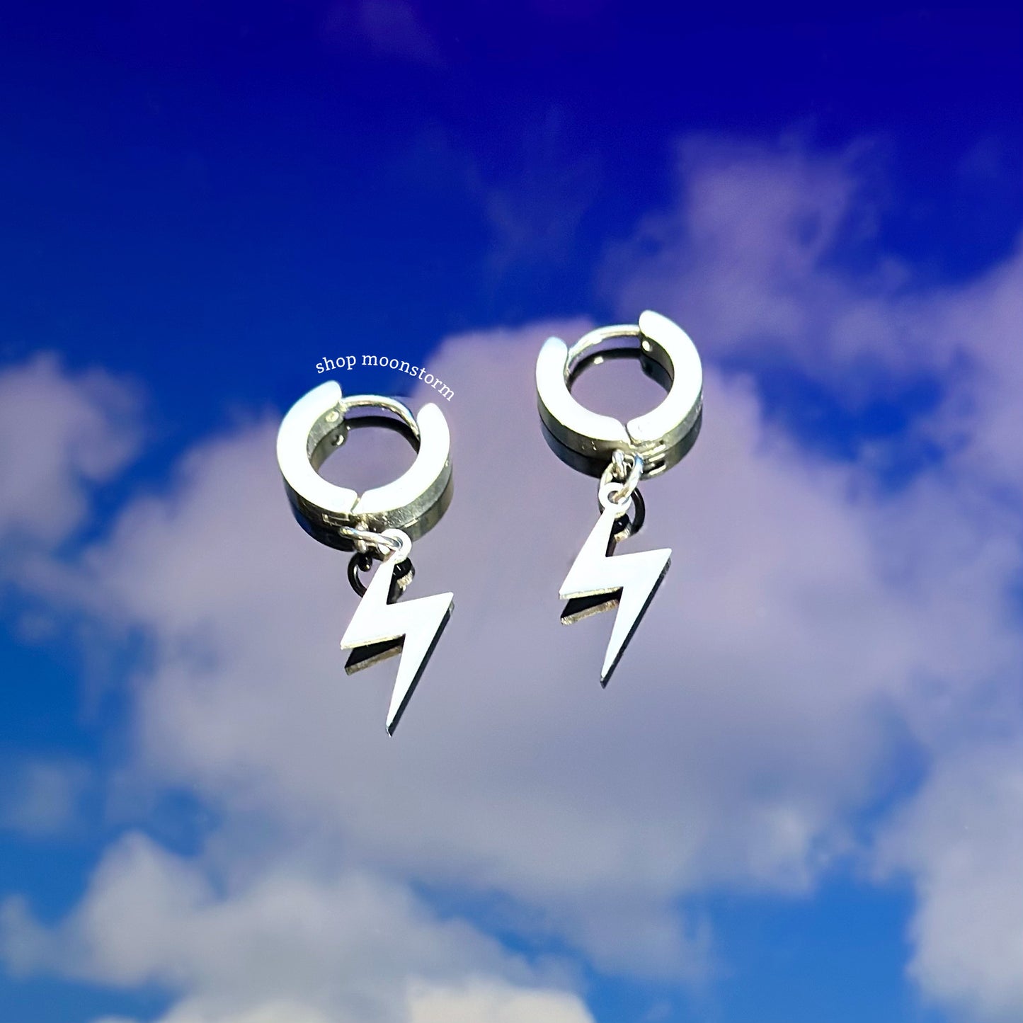 Lightning Strike Hoop Earrings