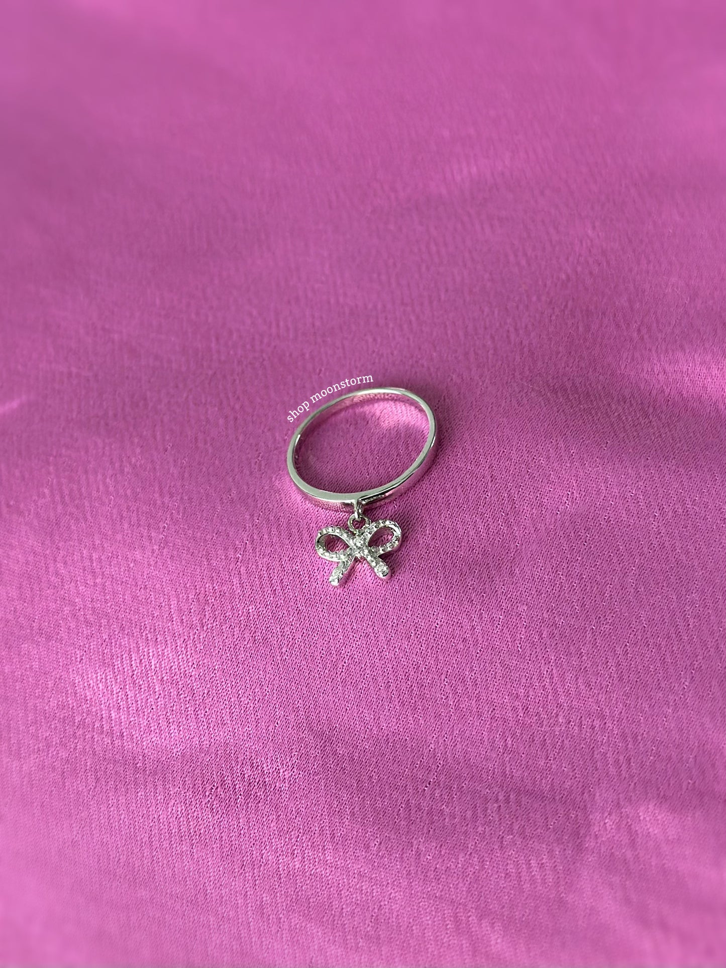 CZ Dangle Bow Ring