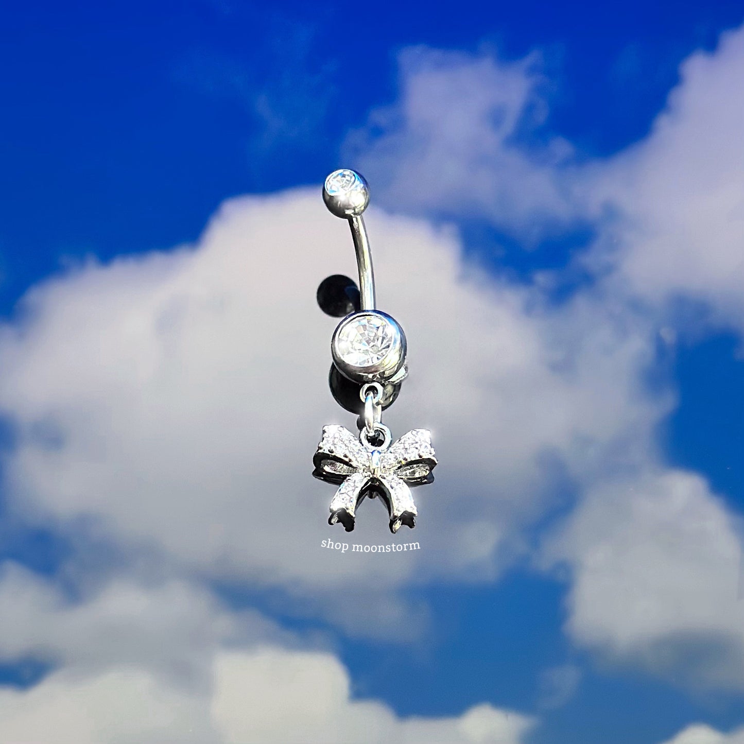 Icy Bow Belly Ring