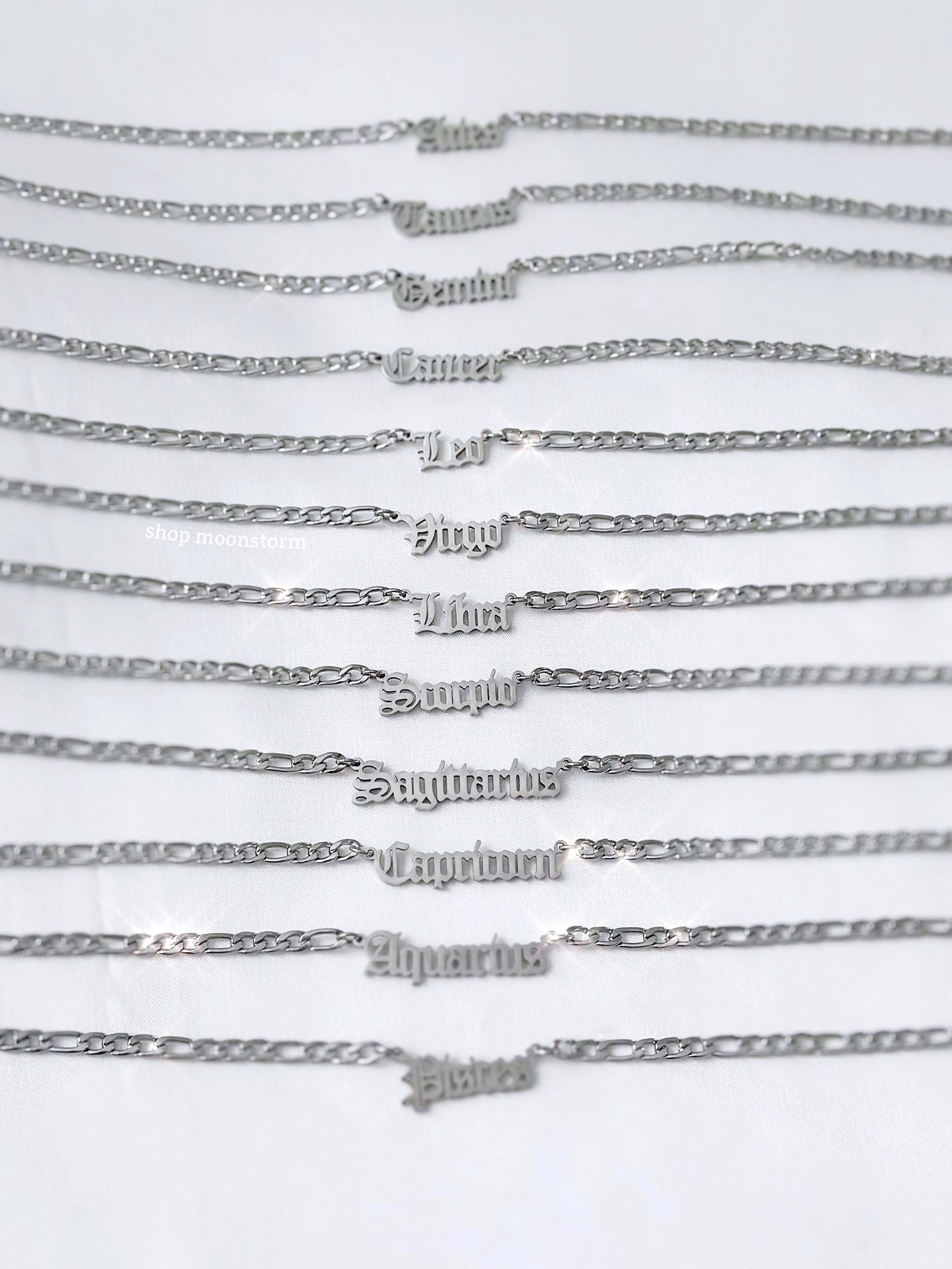 Silver Zodiac Figaro Necklace