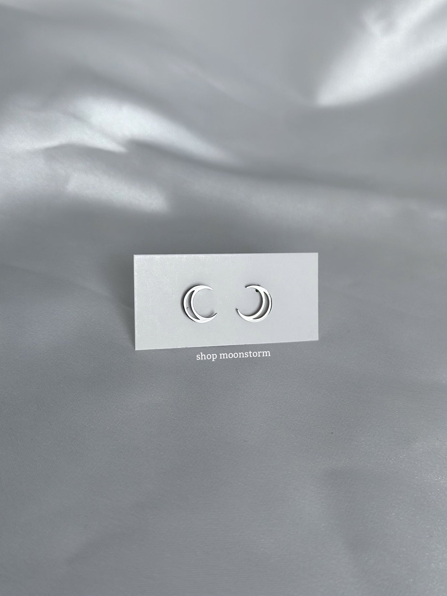 Crescent Moon Stud Earrings