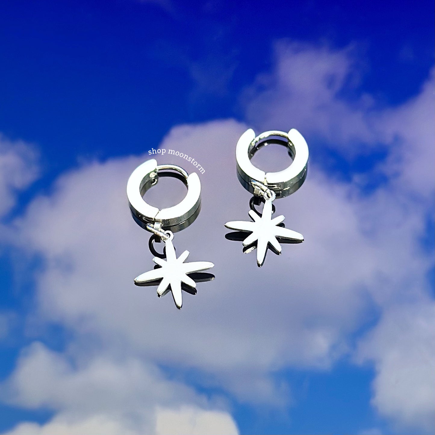Star Burst Hoop Earrings
