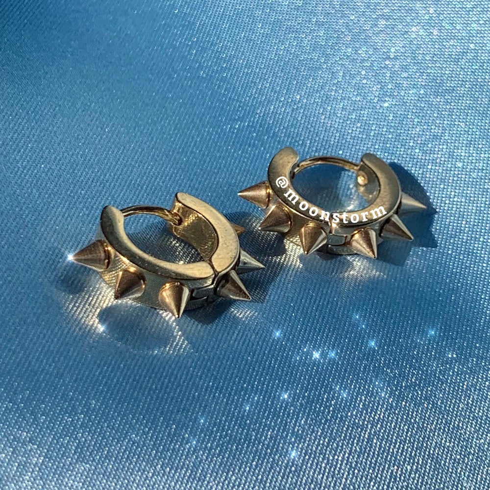 Gold Spike Hoop Earrings