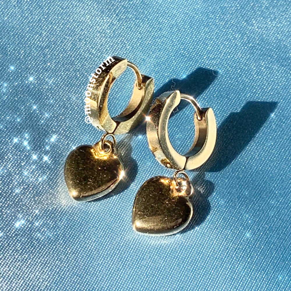 Gold Heart Hoop Earrings
