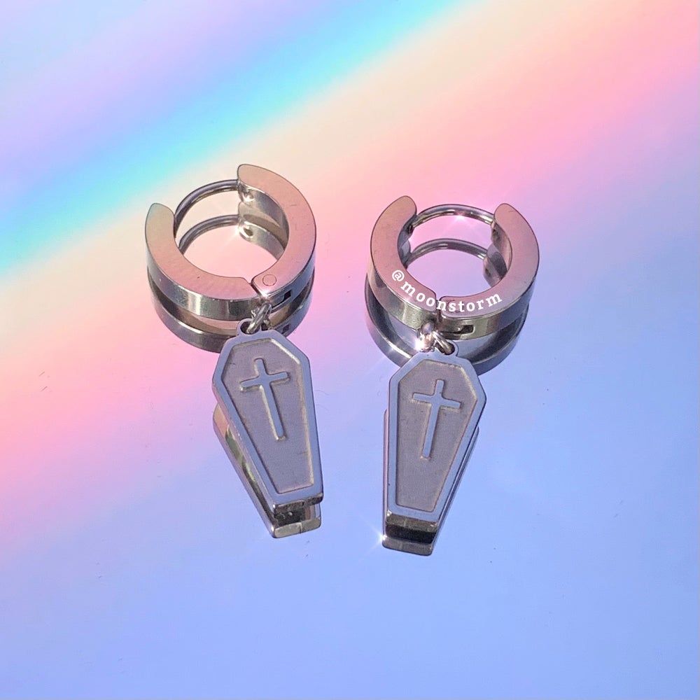 Coffin Hoop Earrings