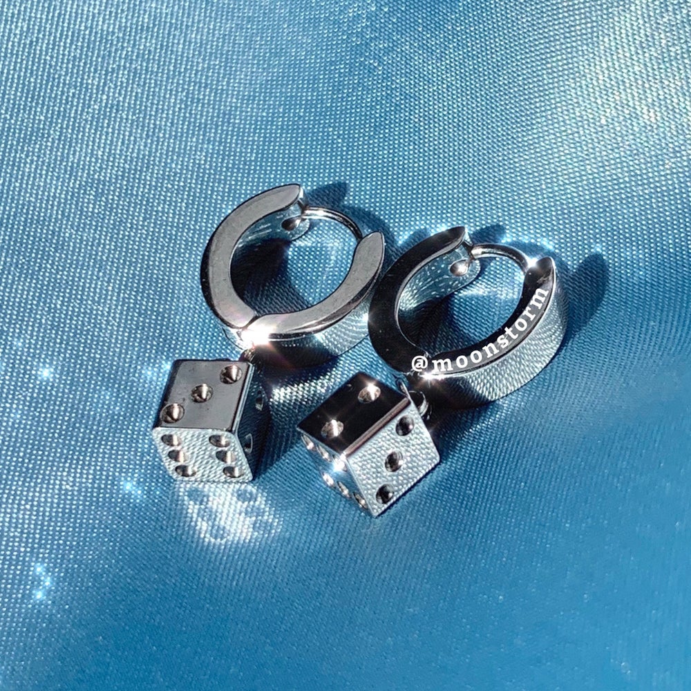 Lucky Dice Hoop Earrings