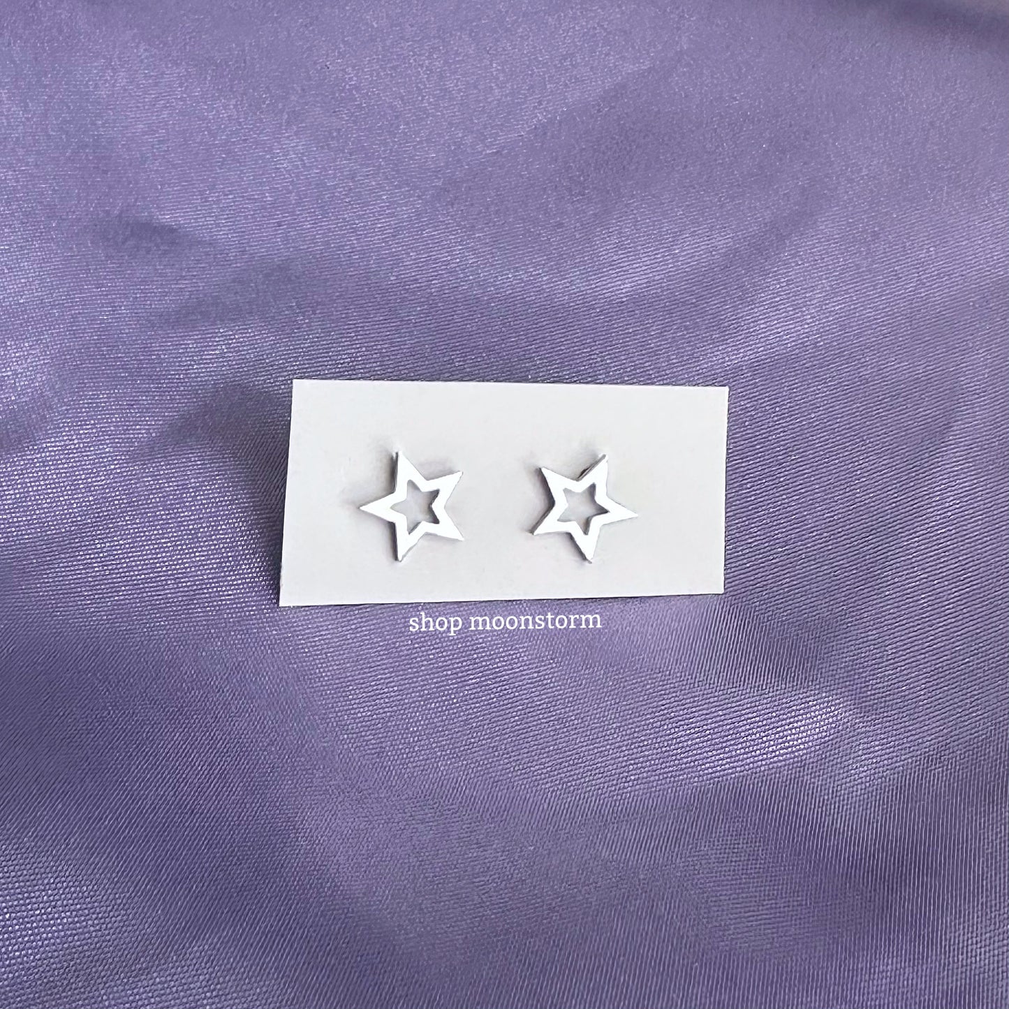 Silver Cutout Star Stud Earrings