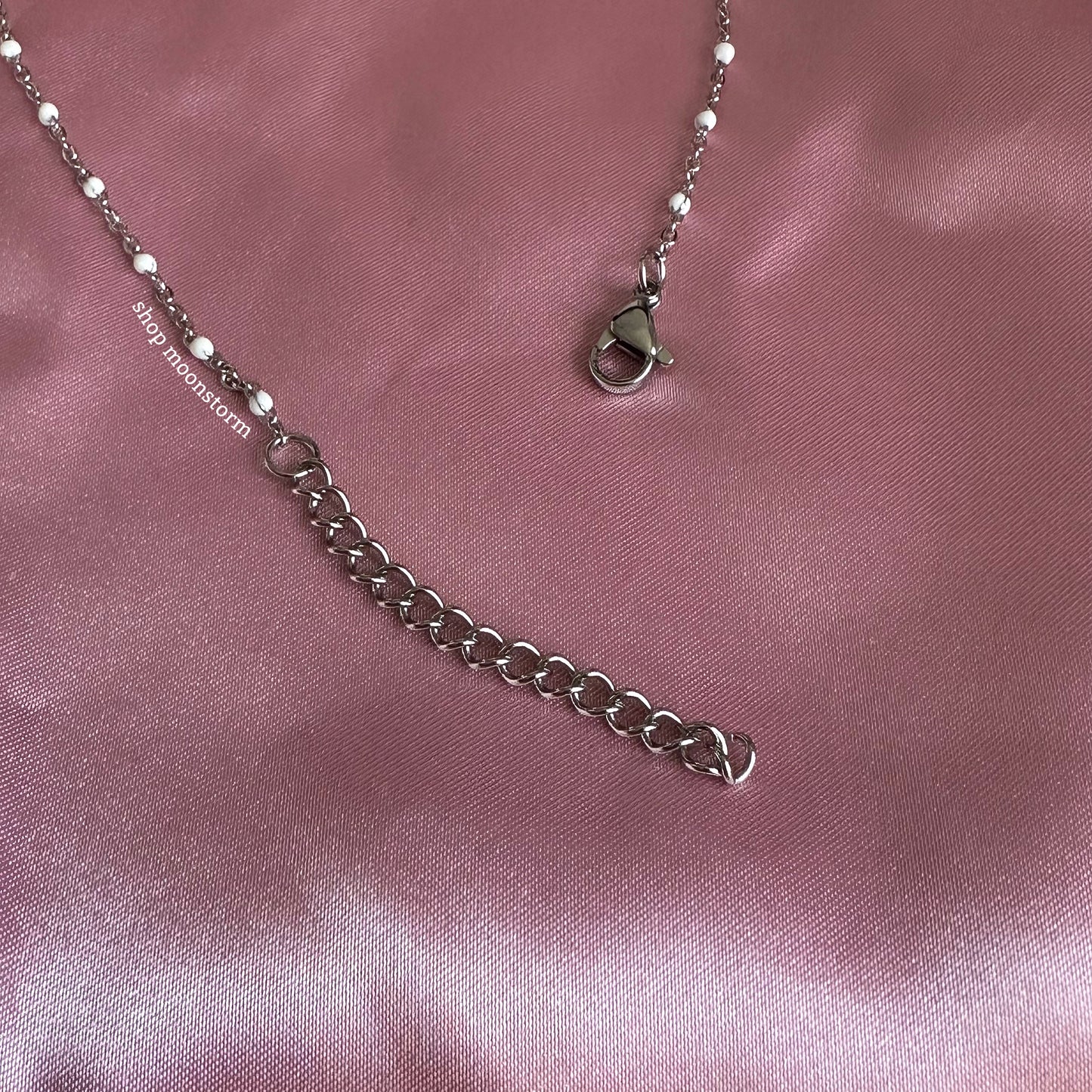 White Heart Beaded Necklace