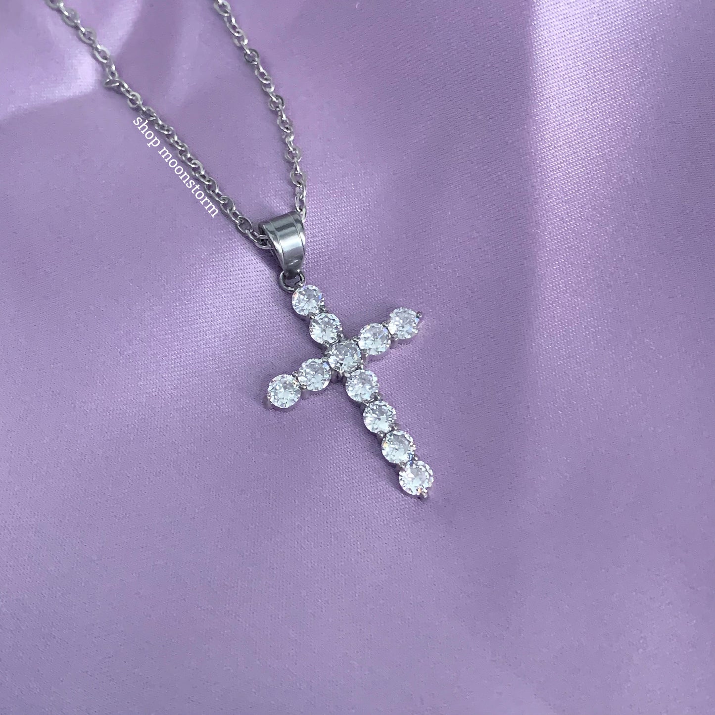 Black Heart & Icy Cross Necklace Set