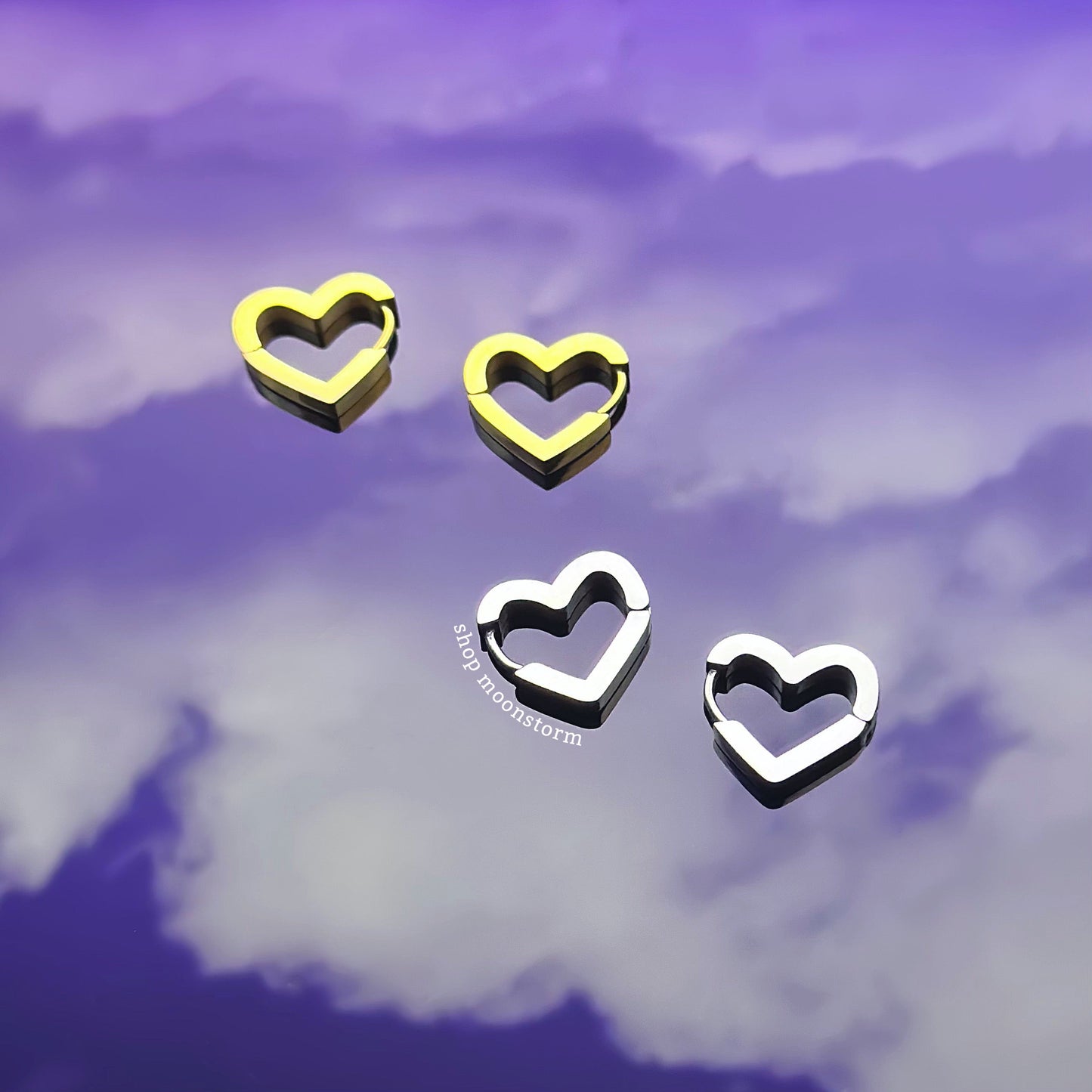 Heart Hoop Earring Pack (Set of Two)