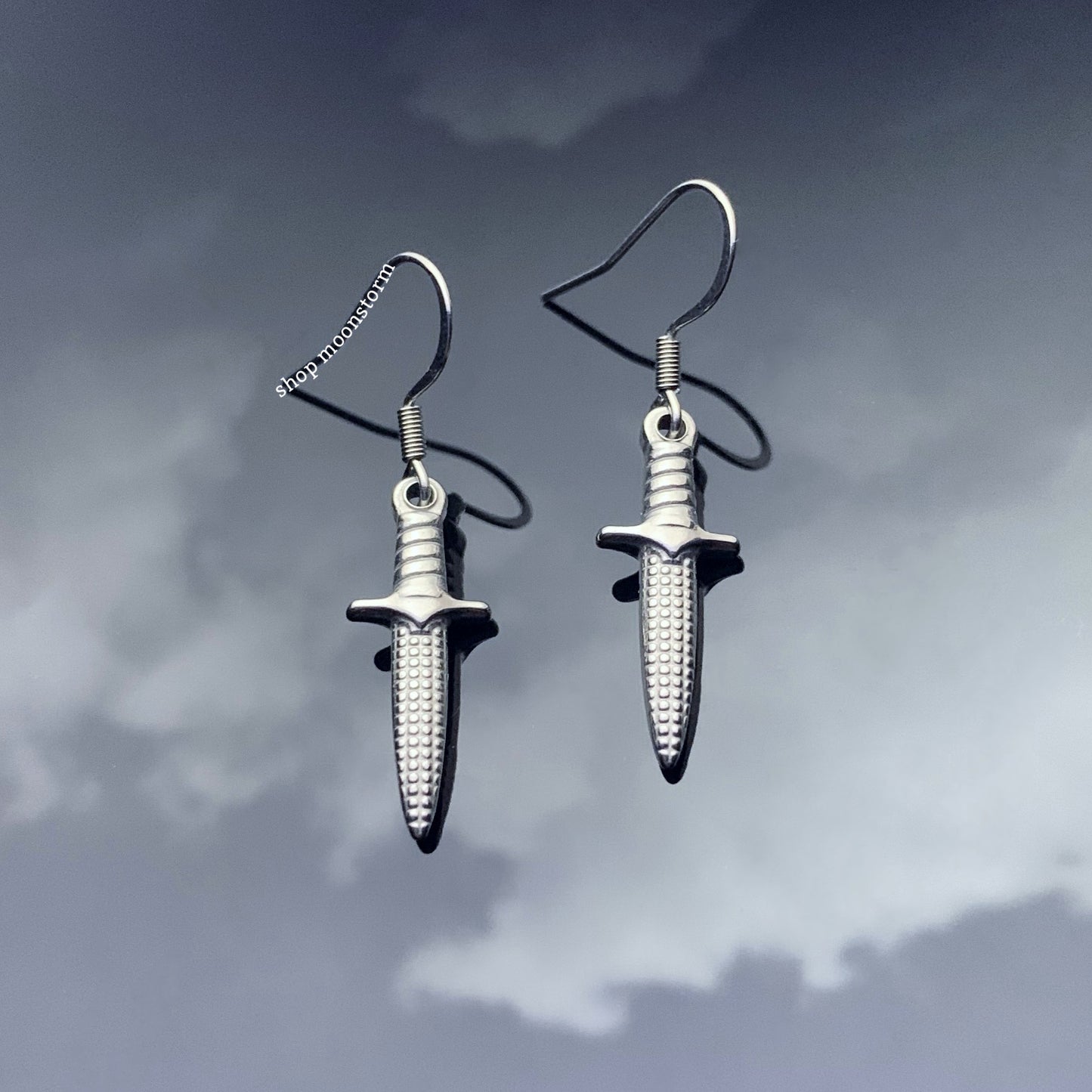 Silver Dagger Earrings