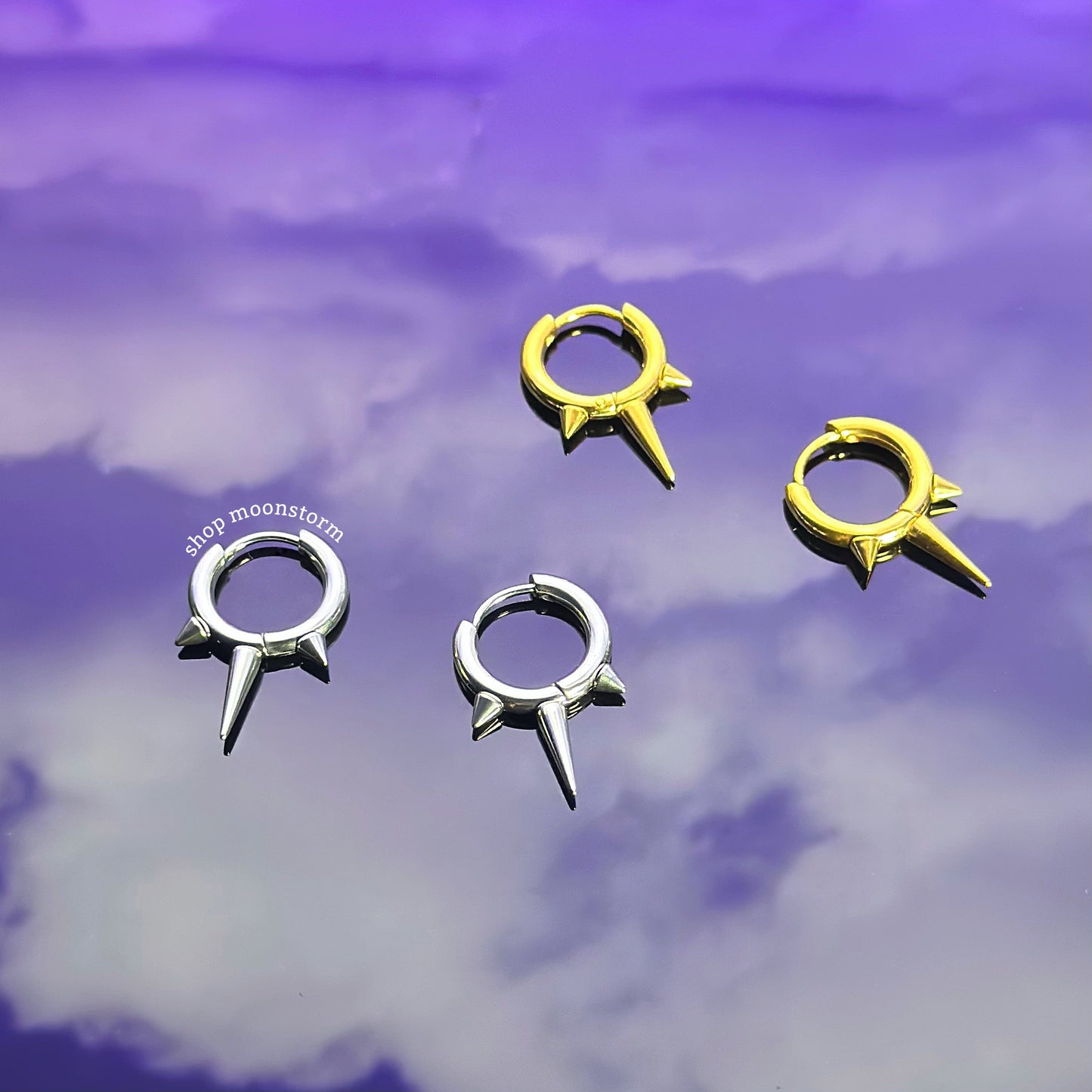 Rebel Spike Hoop Earring Pack (Set of Two)