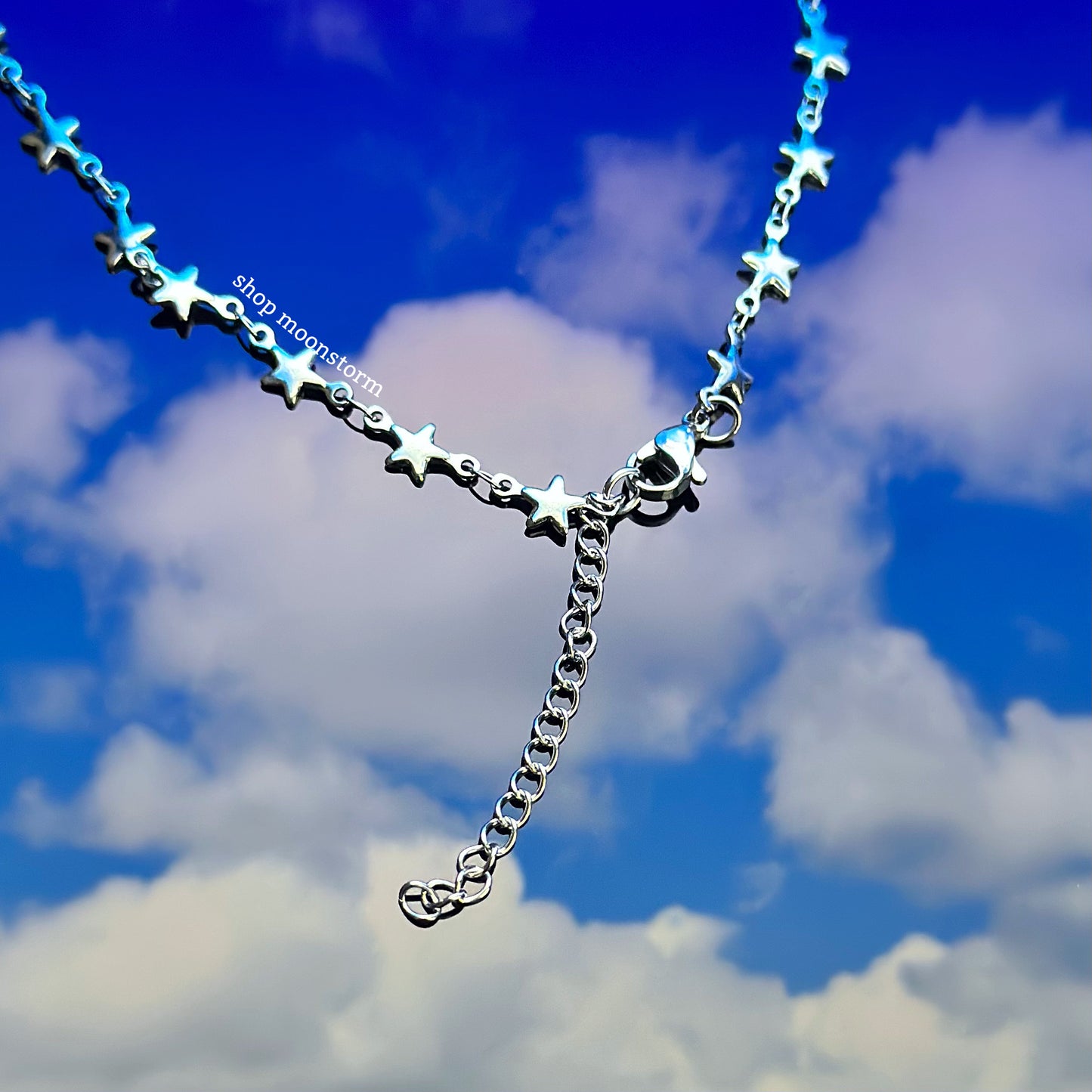 Silver Star Link Necklace