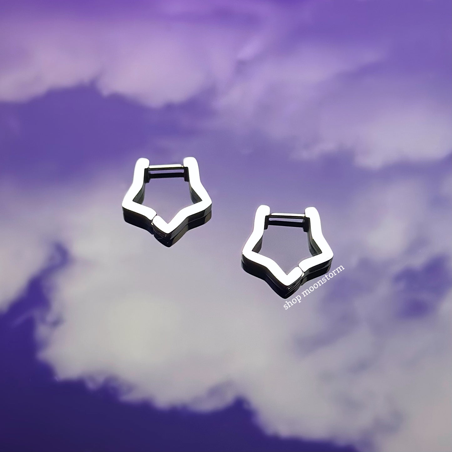 Mini Silver Star Hoop Earrings