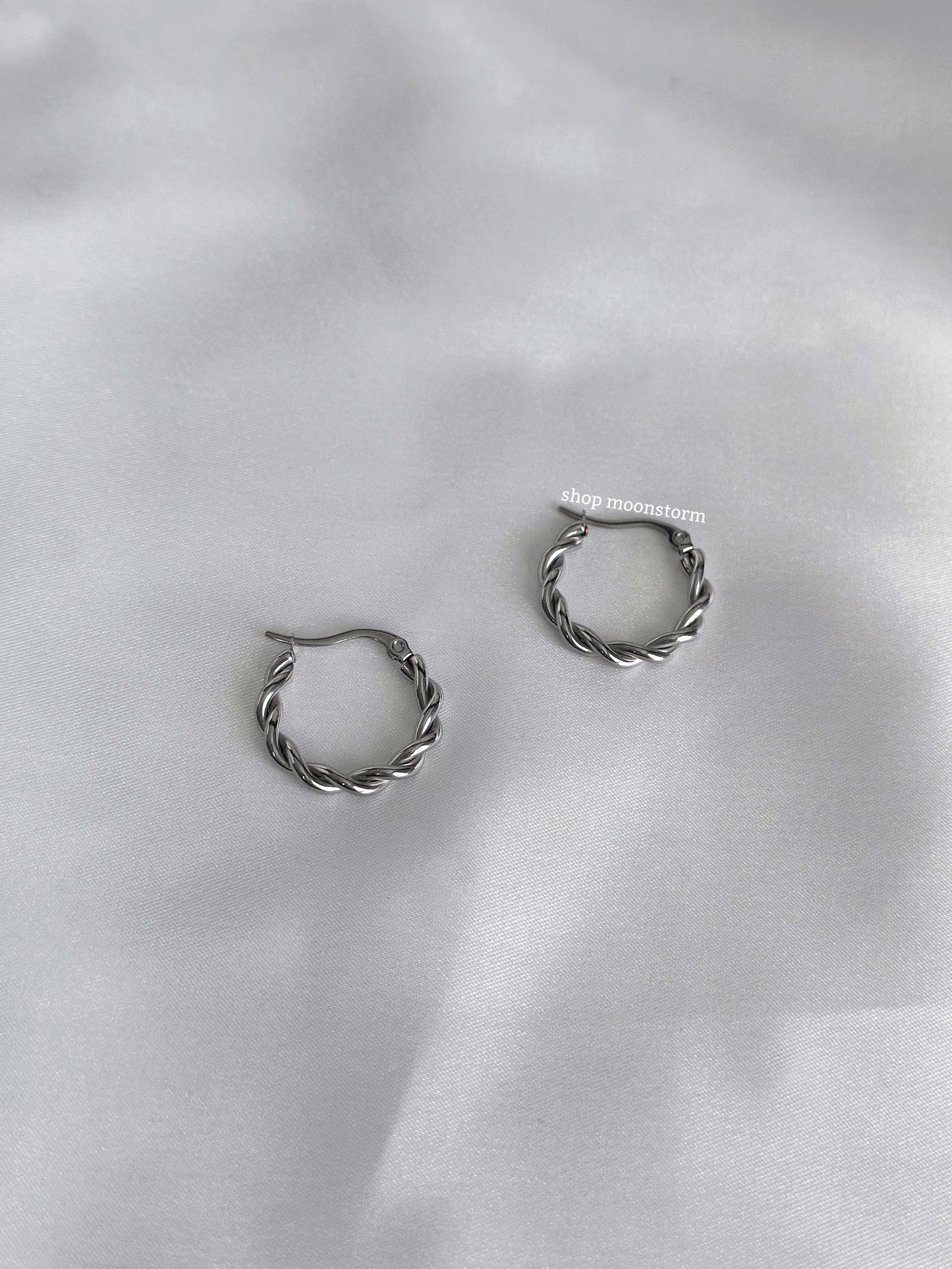 Silver Twisted Hoop Earrings
