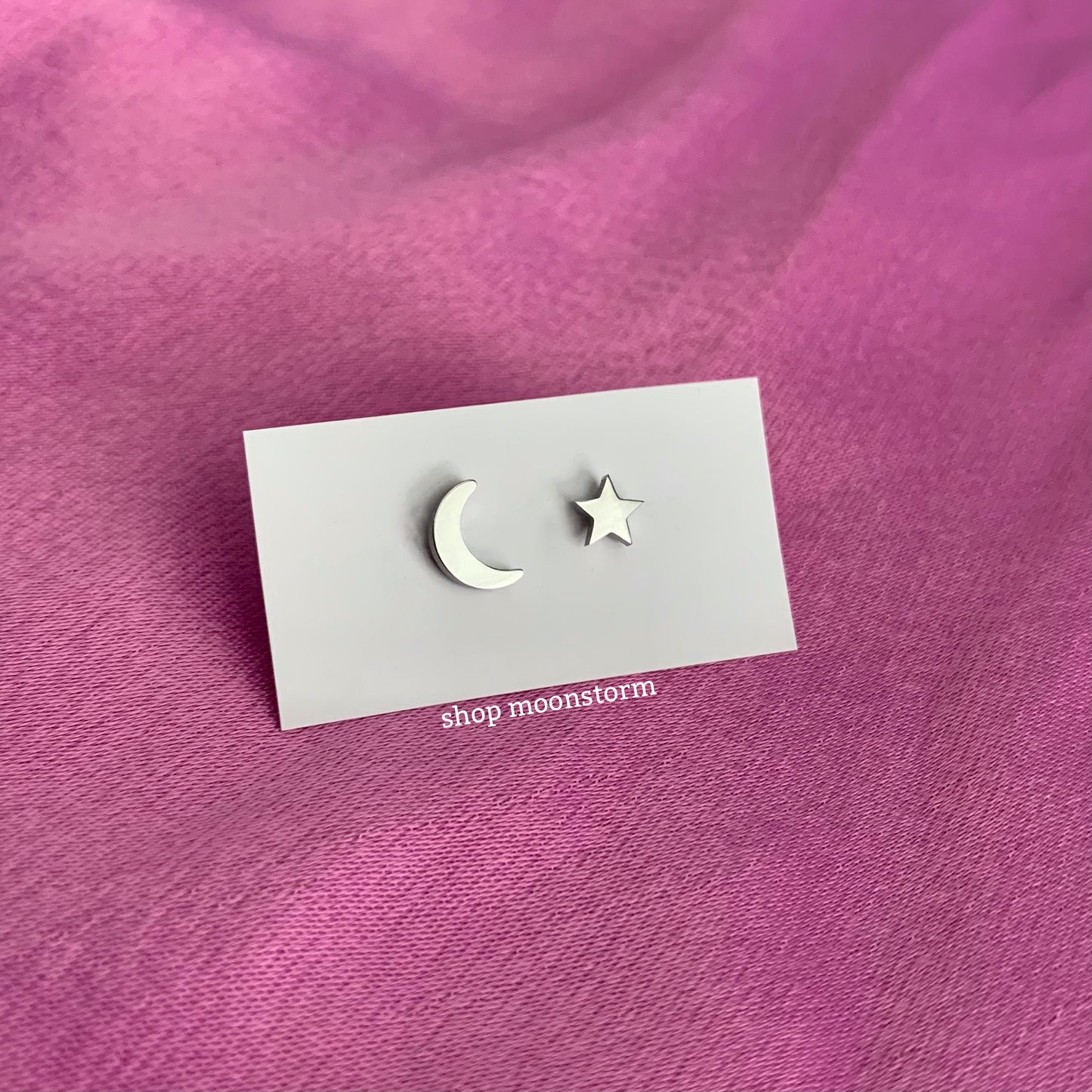 Moon & Star Stud Earrings