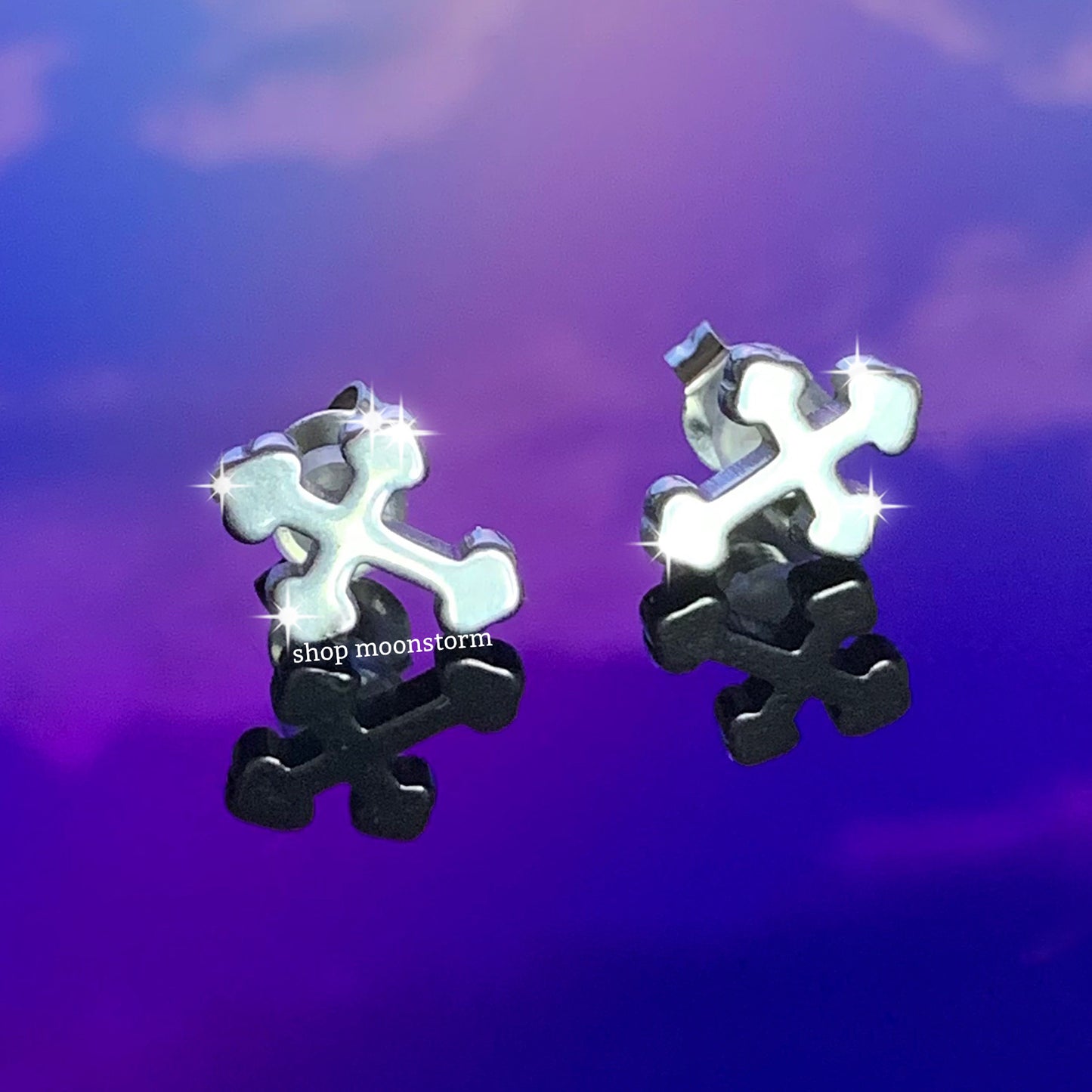 Silver Cross Stud Earrings